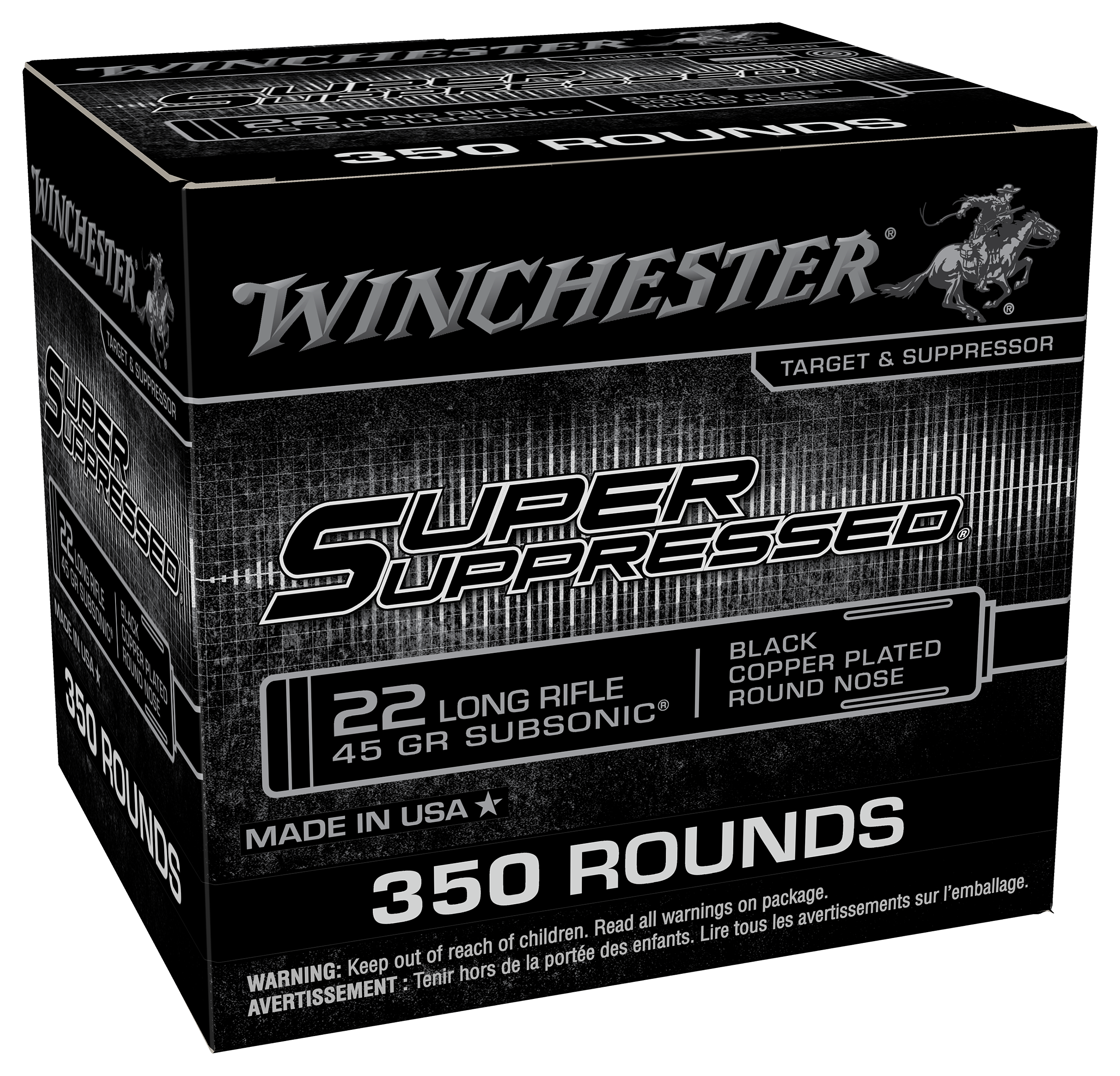 Image of Winchester Super Suppressed .22 LR 45 Grain Rimfire Ammo - 350 Rounds