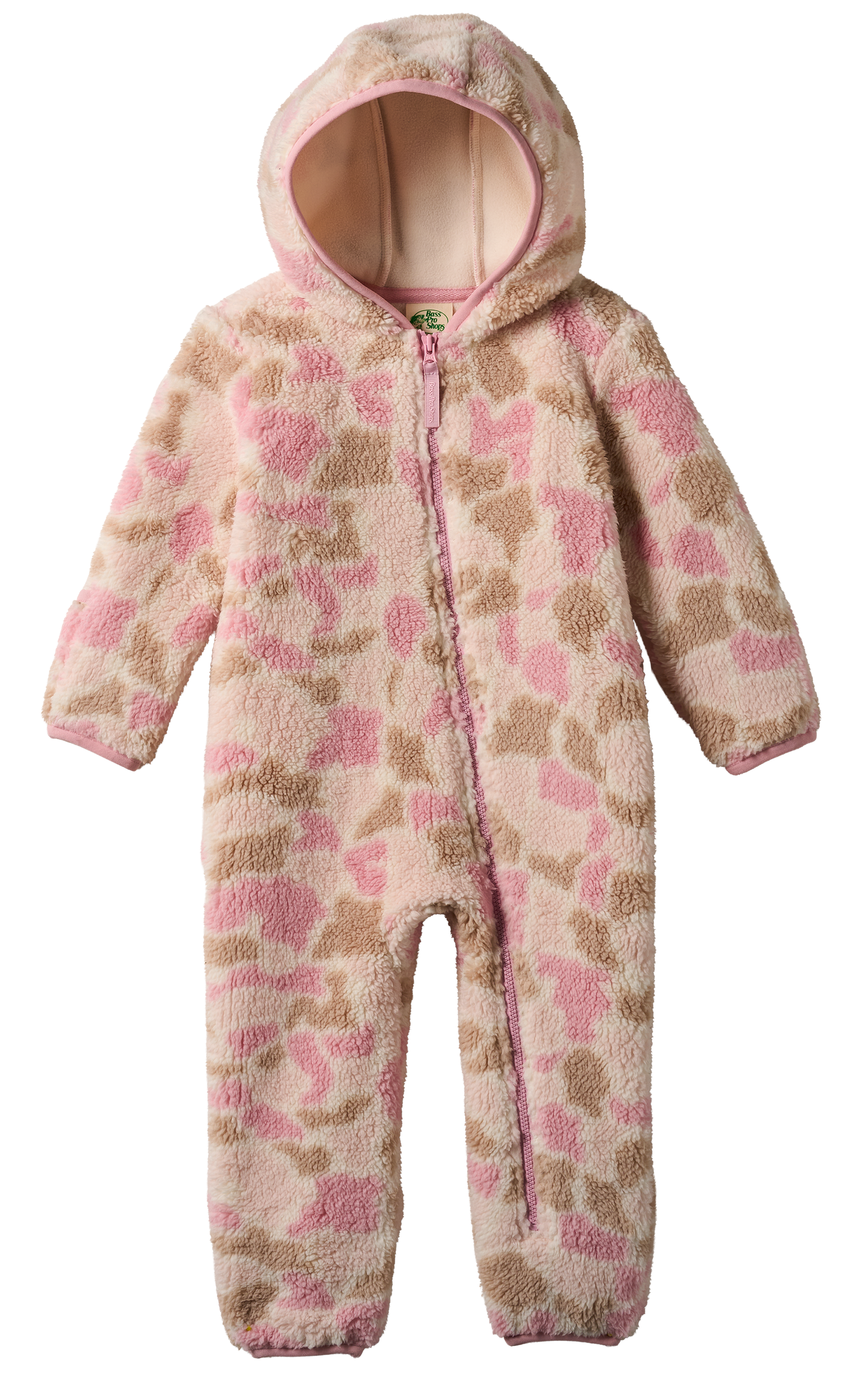 Image of Bass Pro Shops Cozy Camo Fleece Coveralls for Babies - Pink Camo