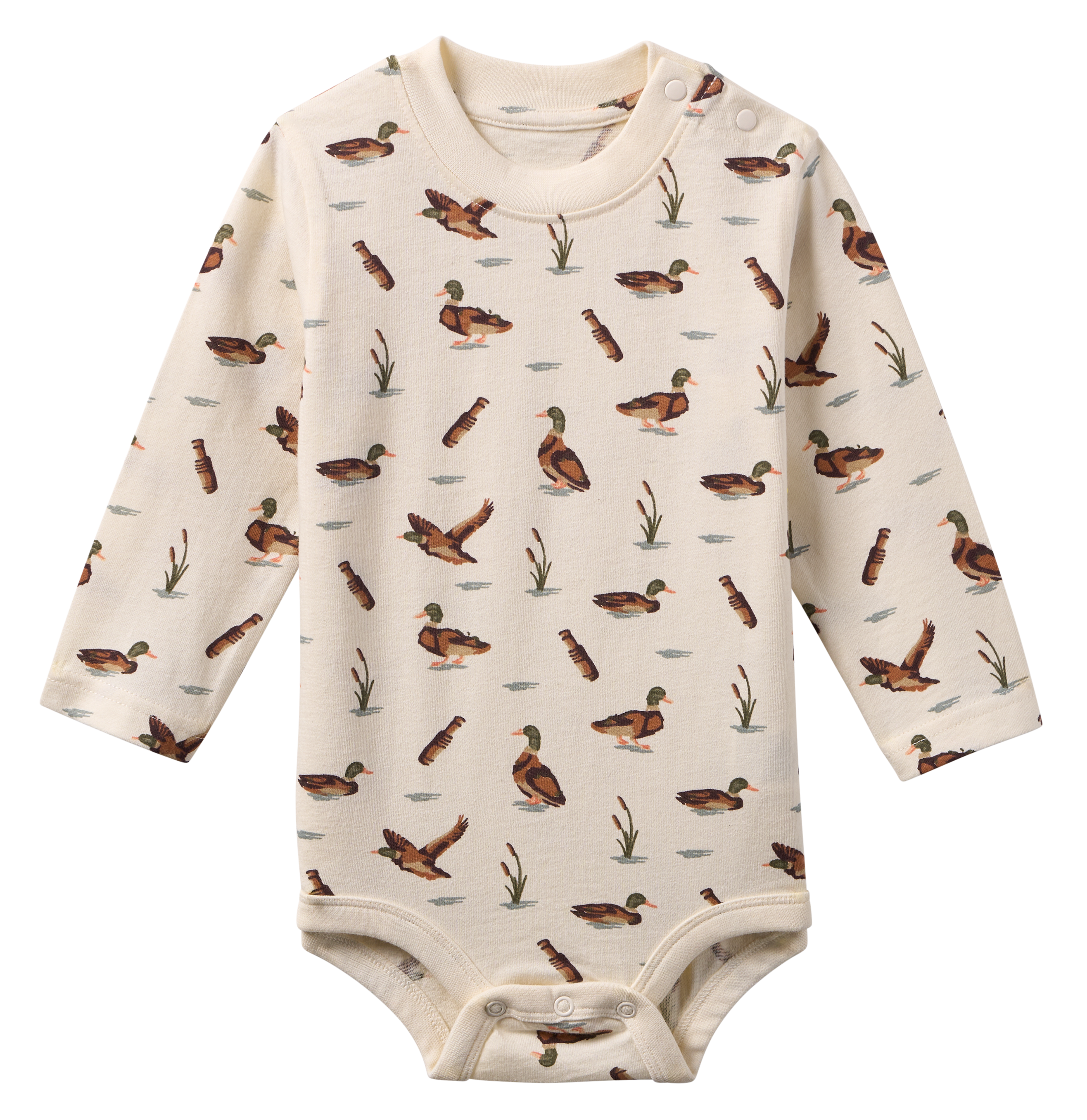 Image of Bass Pro Shops Graphic Long-Sleeve Bodysuit for Babies - Duck Print