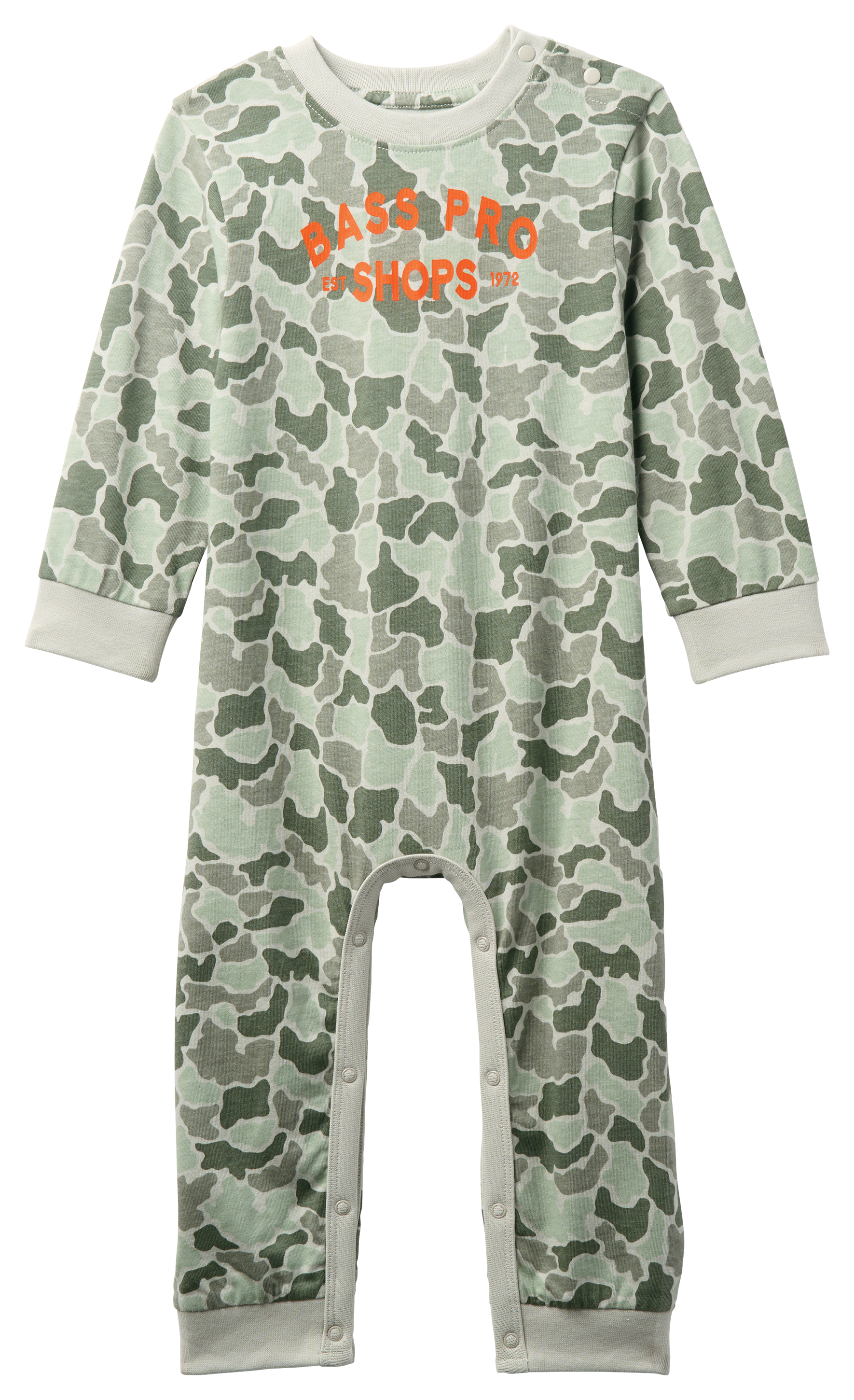 Image of Bass Pro Shops Est. '72 Long-Sleeve Bodysuit for Babies - Olive Duck Camo