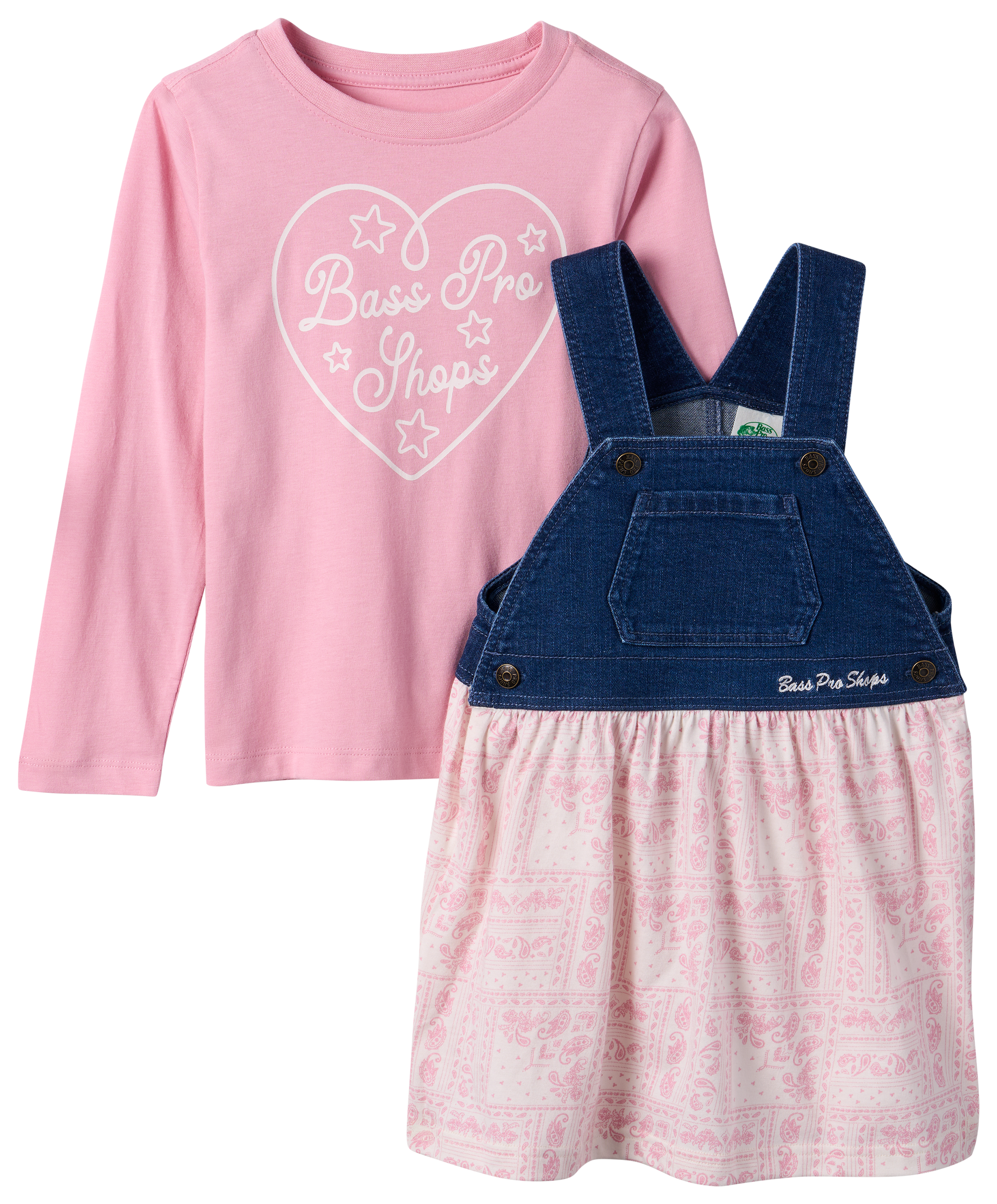 Image of Bass Pro Shops Long-Sleeve Overalls Set for Toddlers