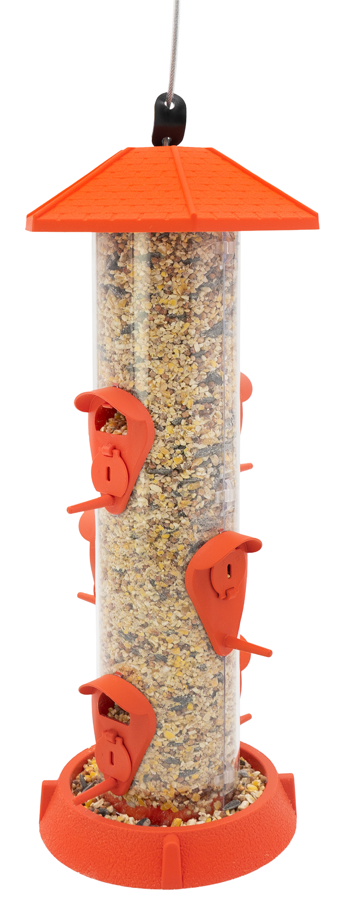 North States 2-in-1 Hinged Port Tube Birdfeeder - Fiesta Red