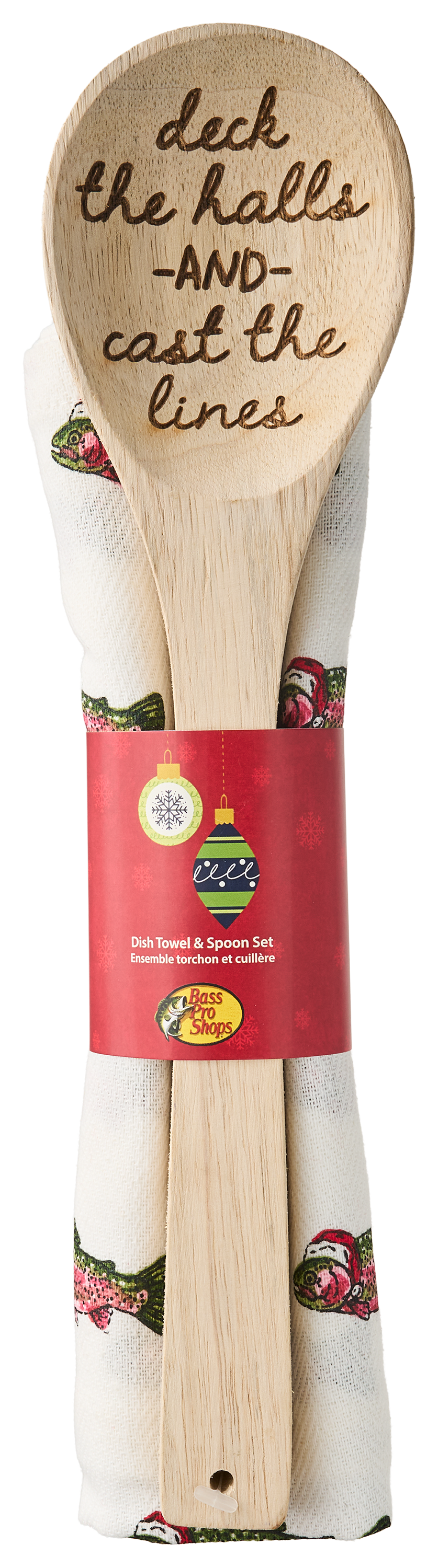 BASS PRO SHOPS Santa Trout Dish Towel and Spoon Set