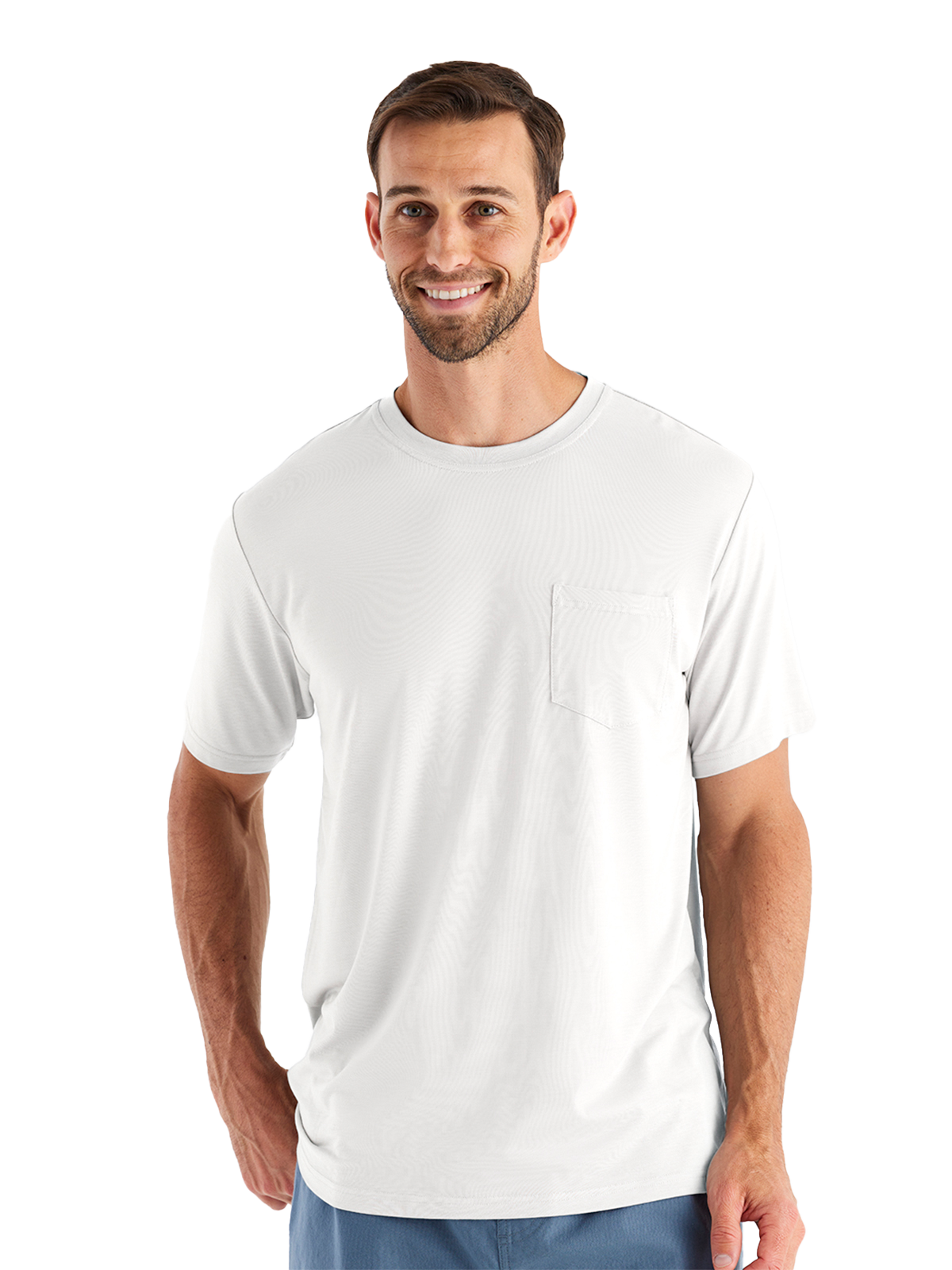 Image of Free Fly Bamboo Flex Pocket Short-Sleeve T-Shirt - Bright White
