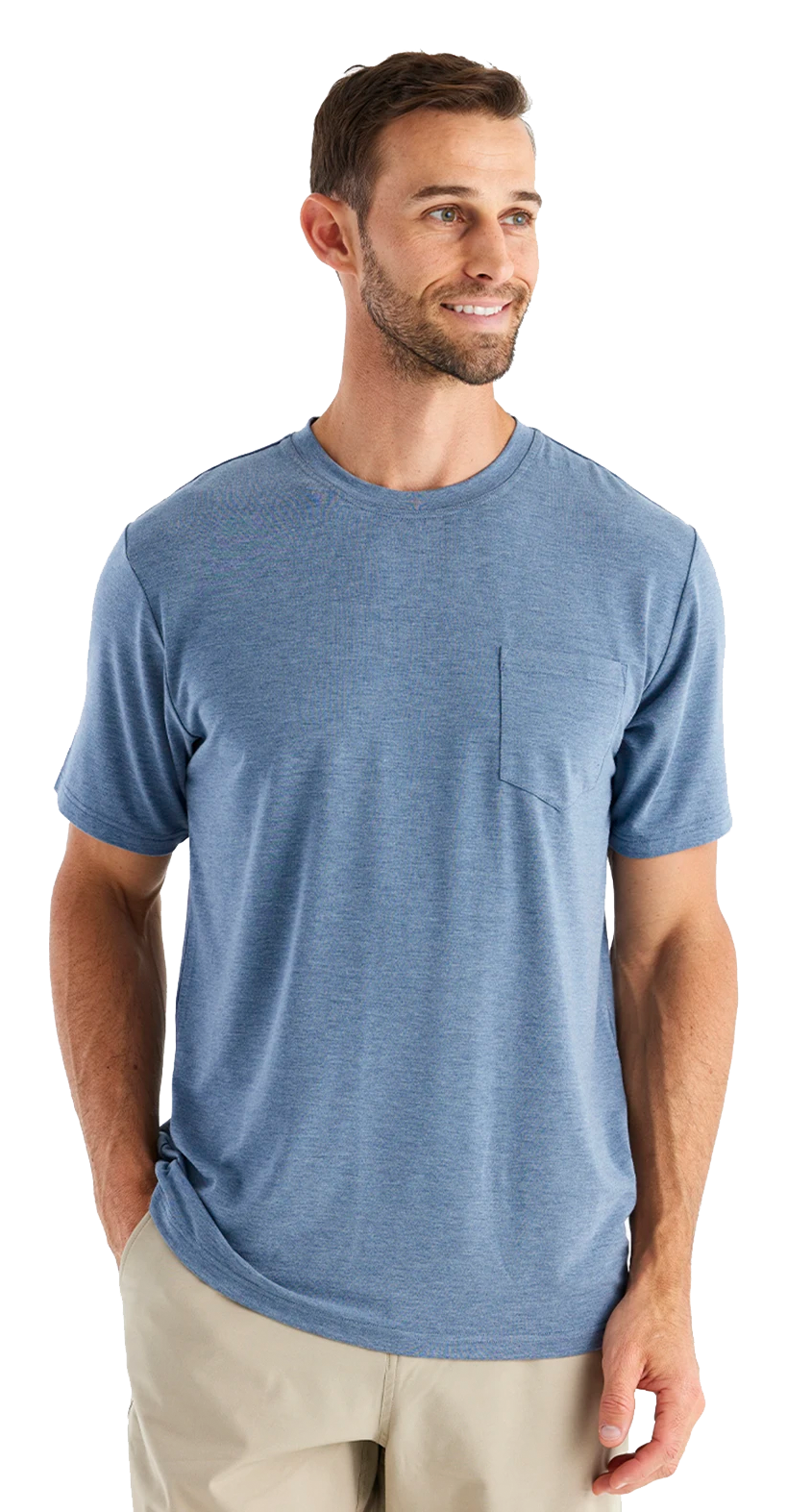 Image of Free Fly Bamboo Flex Pocket Short-Sleeve T-Shirt - Deepwater
