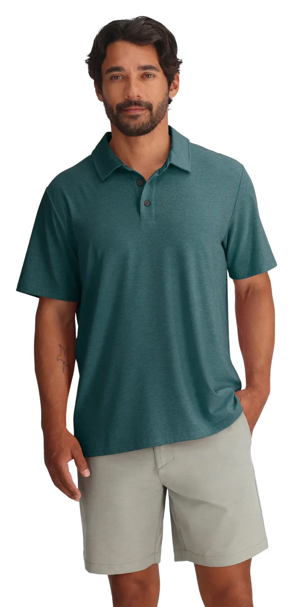 Image of Free Fly Bamboo Flex Polo II Short-Sleeve Shirt - Sea Pine