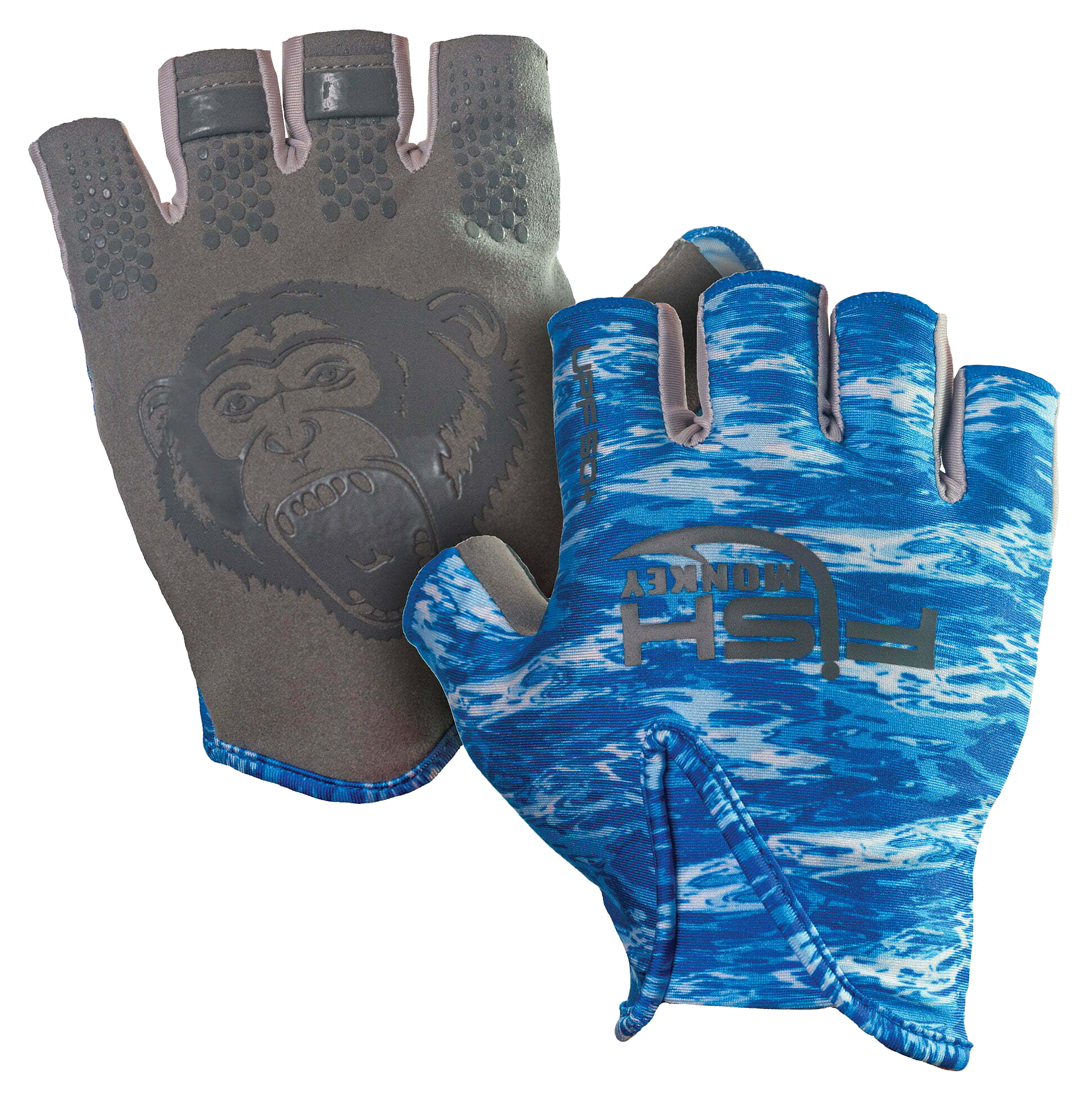 Image of Fish Monkey Stubby Guide Gloves - Blue Water Camo - M