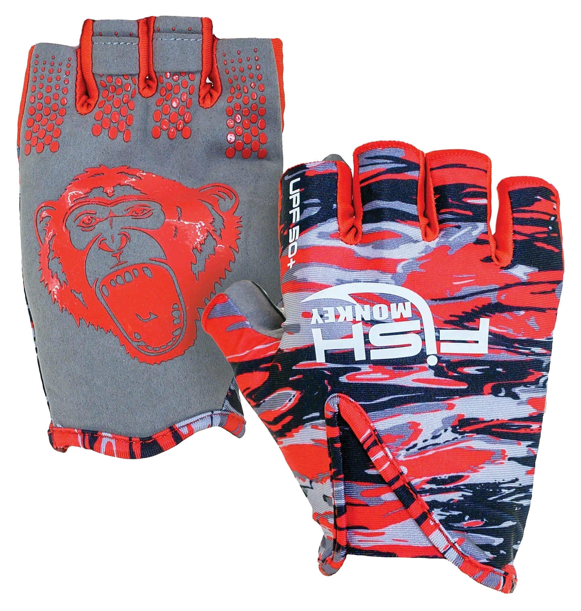 Image of Fish Monkey Stubby Guide Gloves - Voodoo Swamp Red - XXL