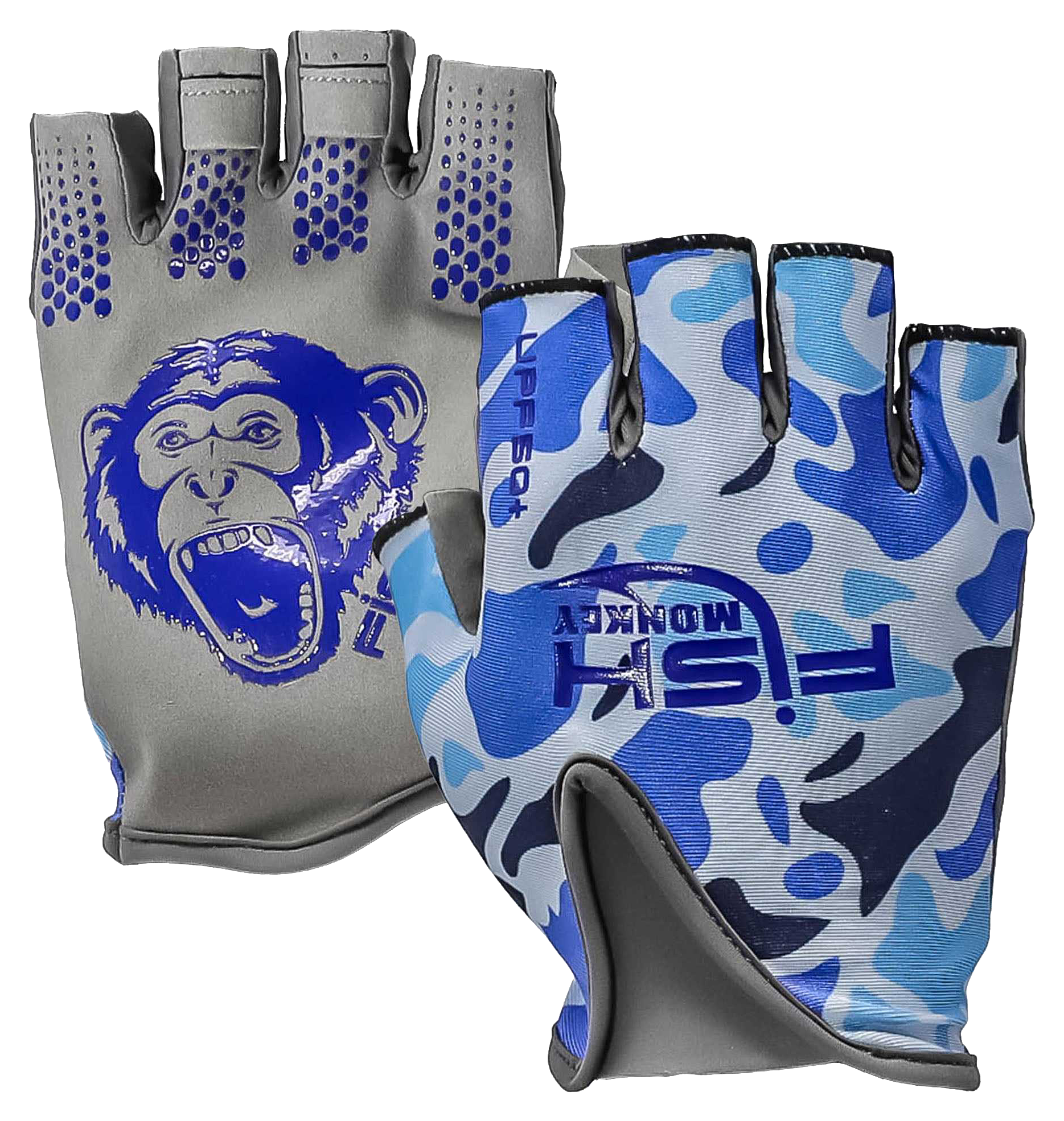Image of Fish Monkey Stubby Guide Gloves - Old School Camo Blue - S