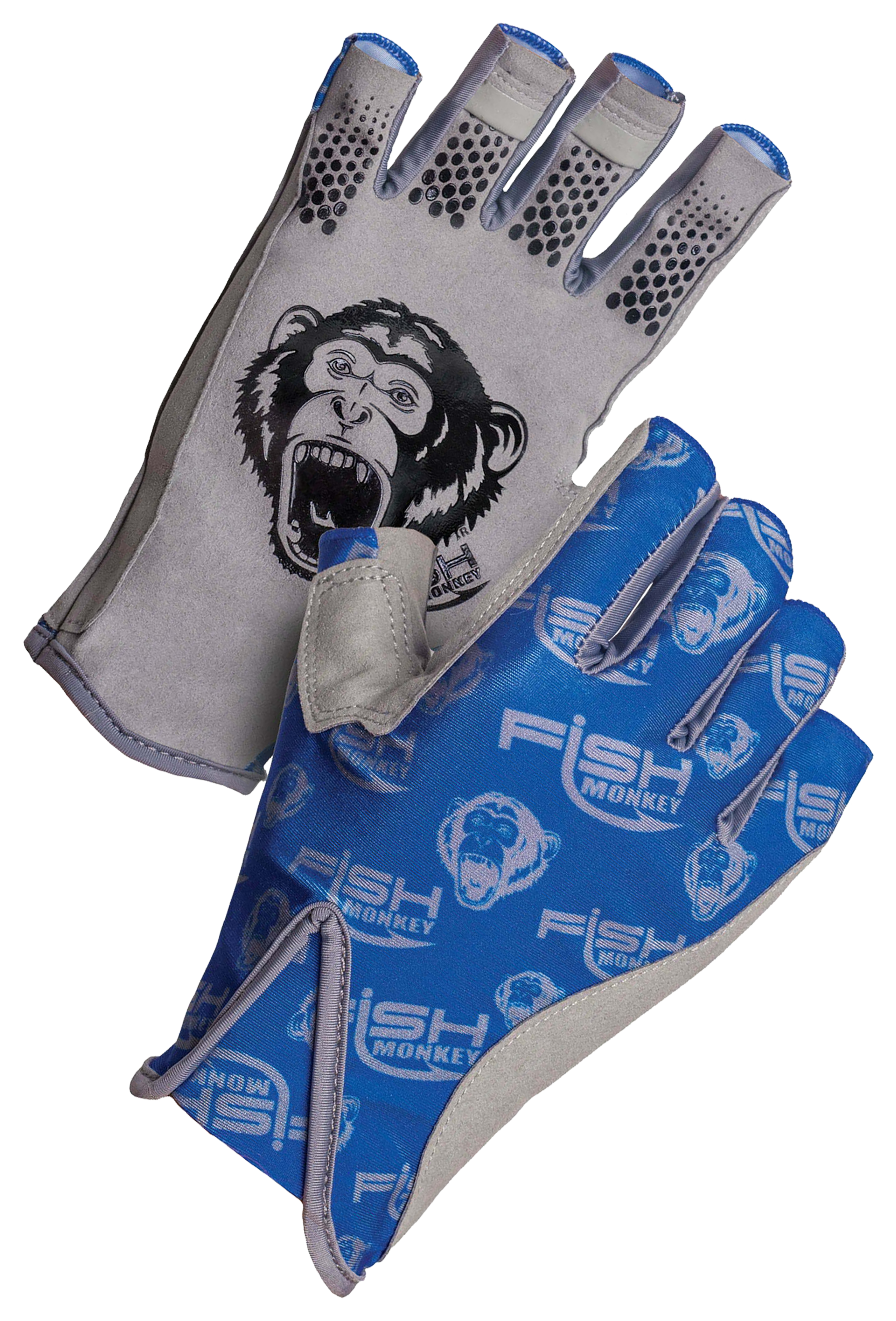Image of Fish Monkey Pro 365 Half-Finger Guide Gloves - Royal Blue - XS
