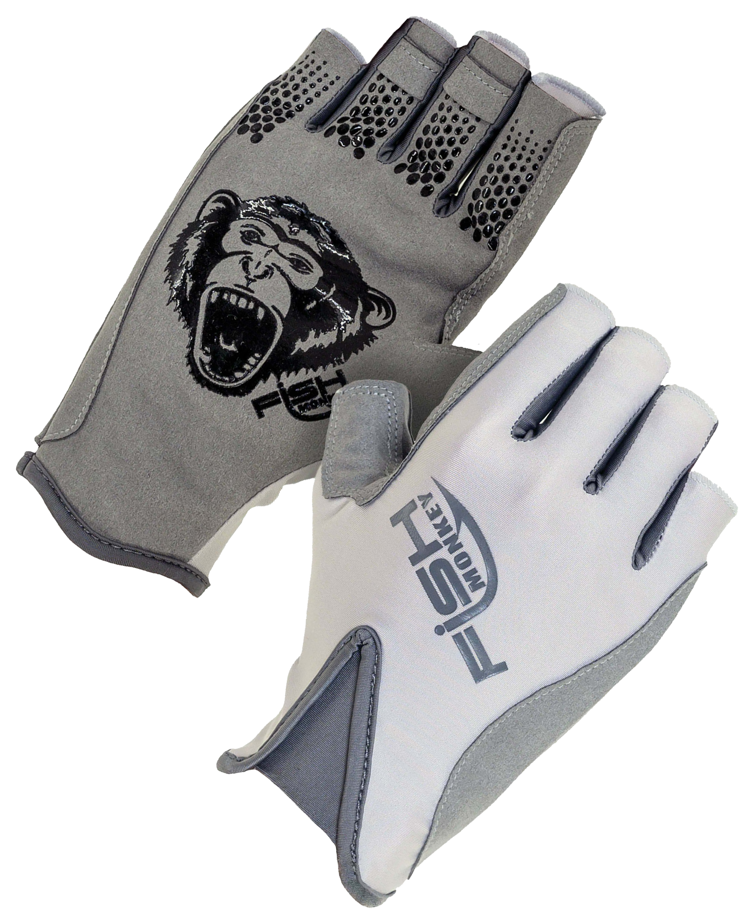 Image of Fish Monkey Pro 365 Half-Finger Guide Gloves - Light Grey - XL