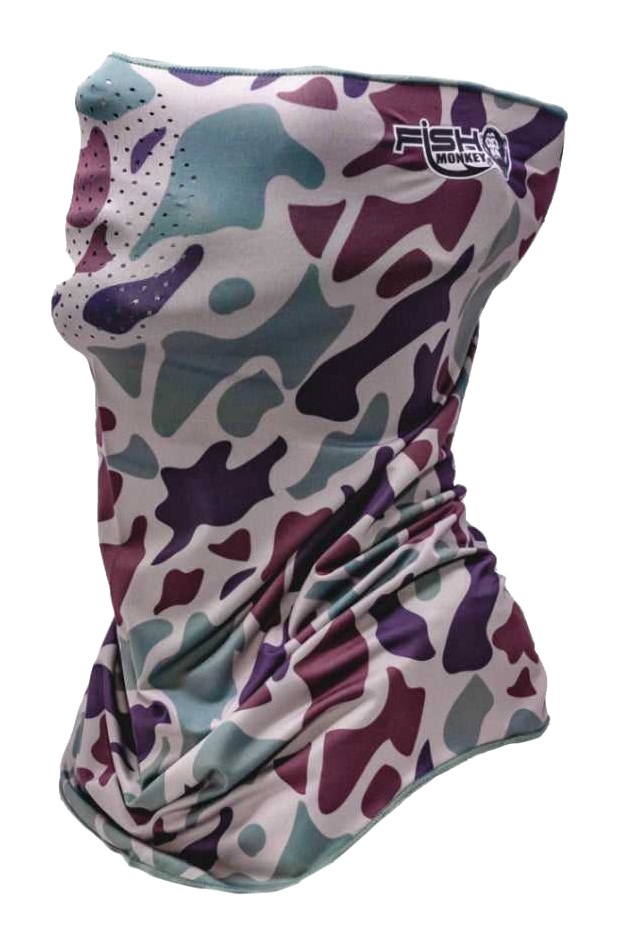 Image of Fish Monkey Flare Performance Face Guard - Old School Camo Beige