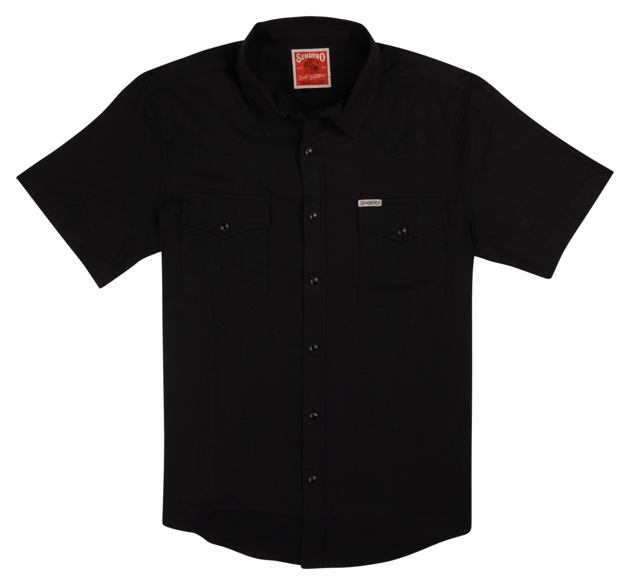Image of Sendero Wyatt Pearl-Snap Short-Sleeve Shirt - Black