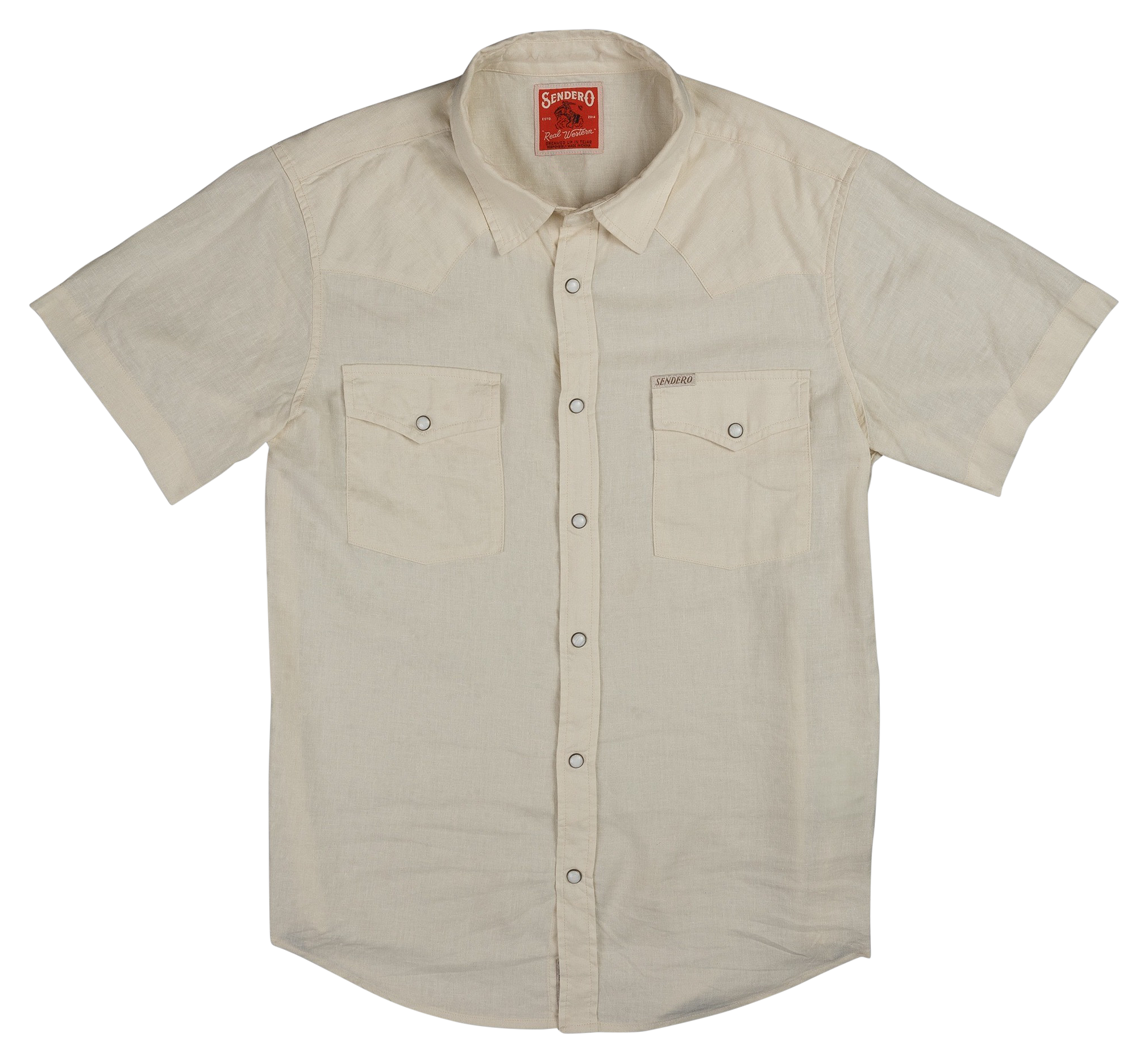 Image of Sendero Wyatt Pearl-Snap Short-Sleeve Shirt - Antique White