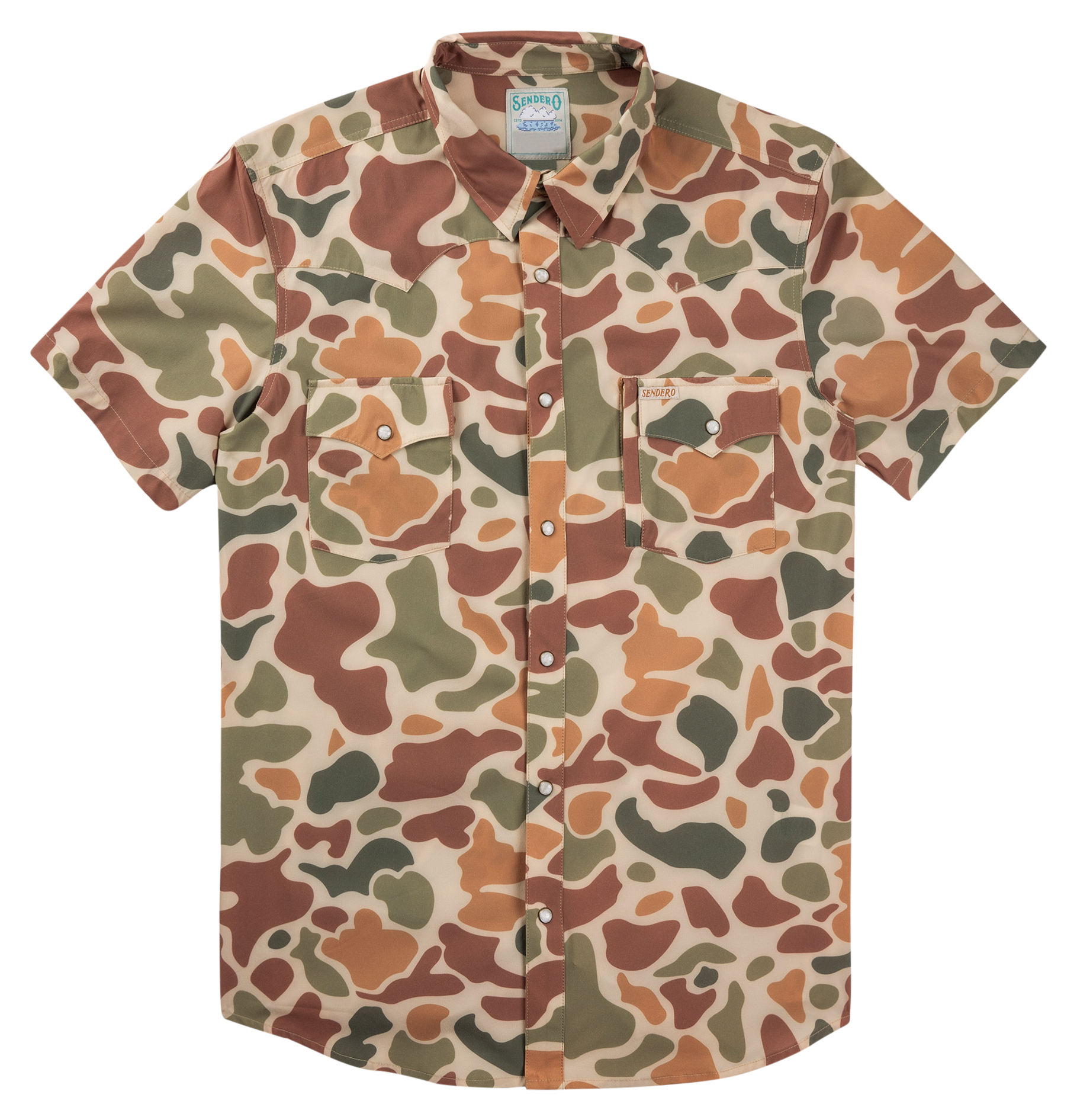 Image of Sendero Confluence Tech Short-Sleeve Button-Down Shirt - Field Camo
