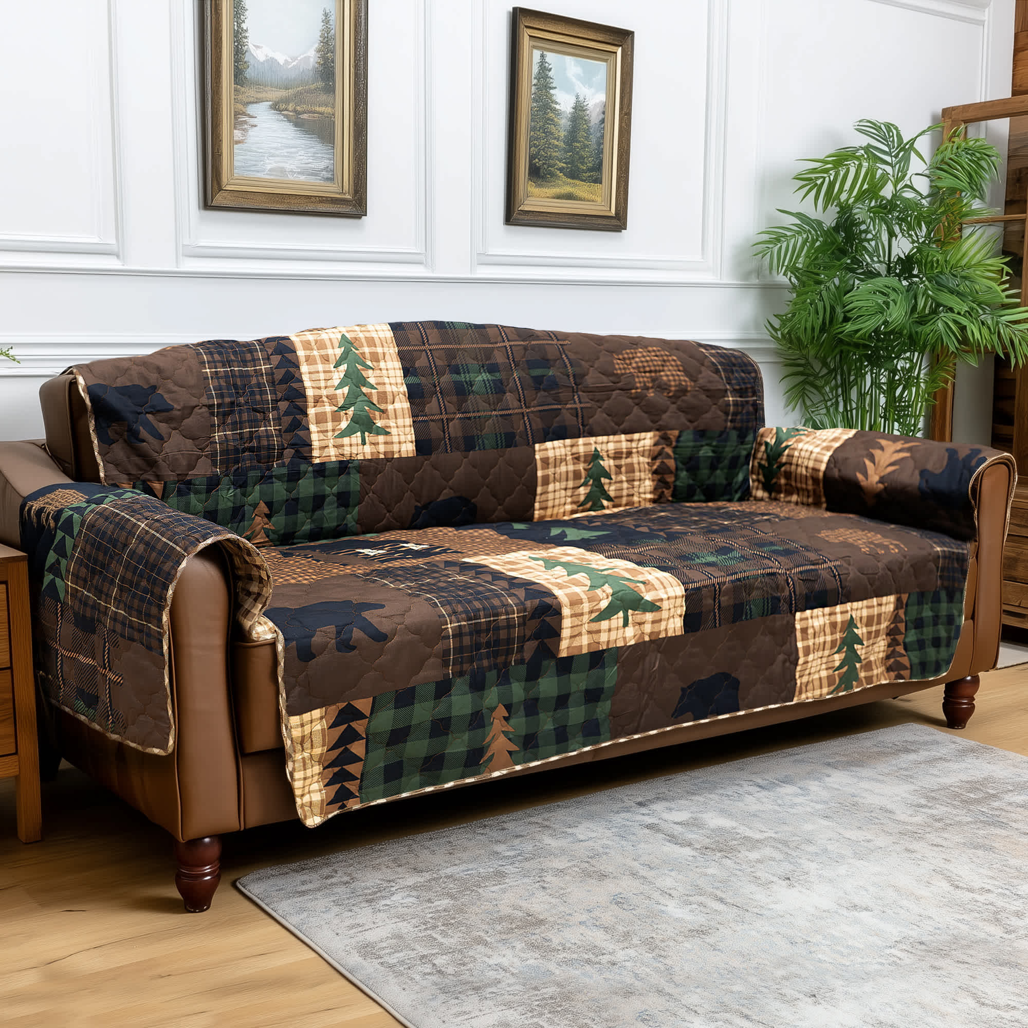 Image of Donna Sharp Brown Bear Cabin Furniture Cover - Sofa