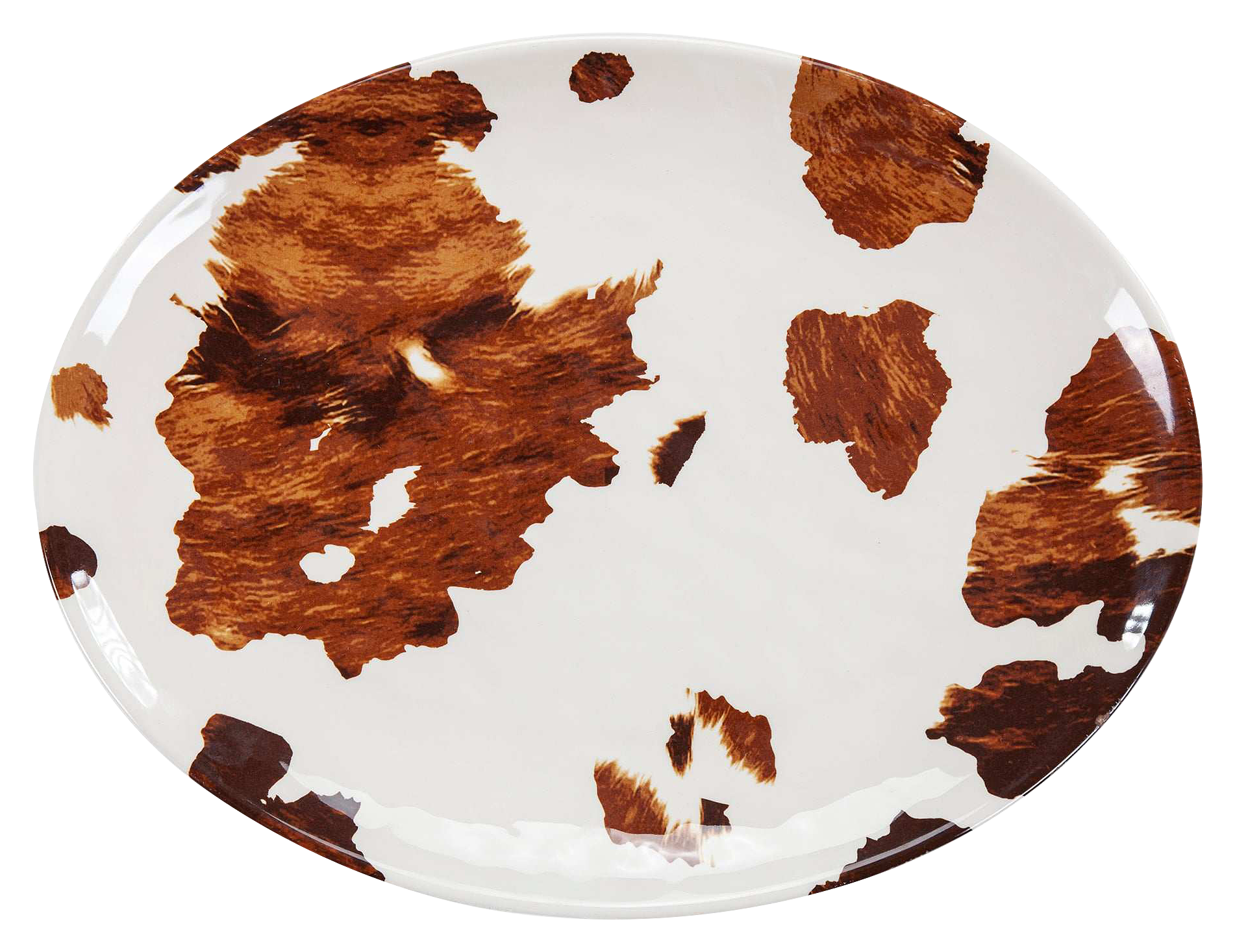 Image of HiEnd Accents Elsa Cowhide Melamine Serving Platter