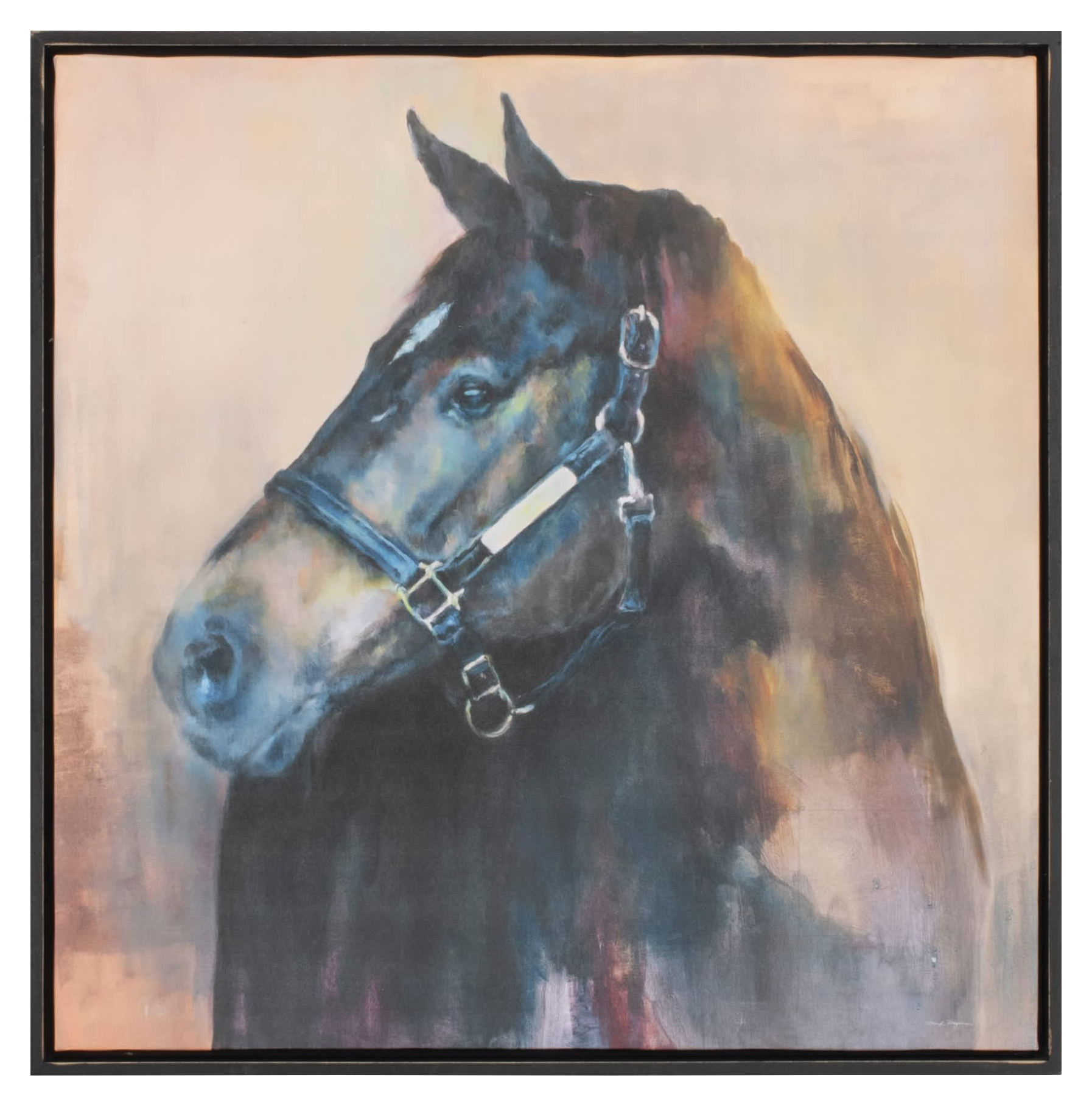 Image of Melrose International Framed Horse Canvas Art