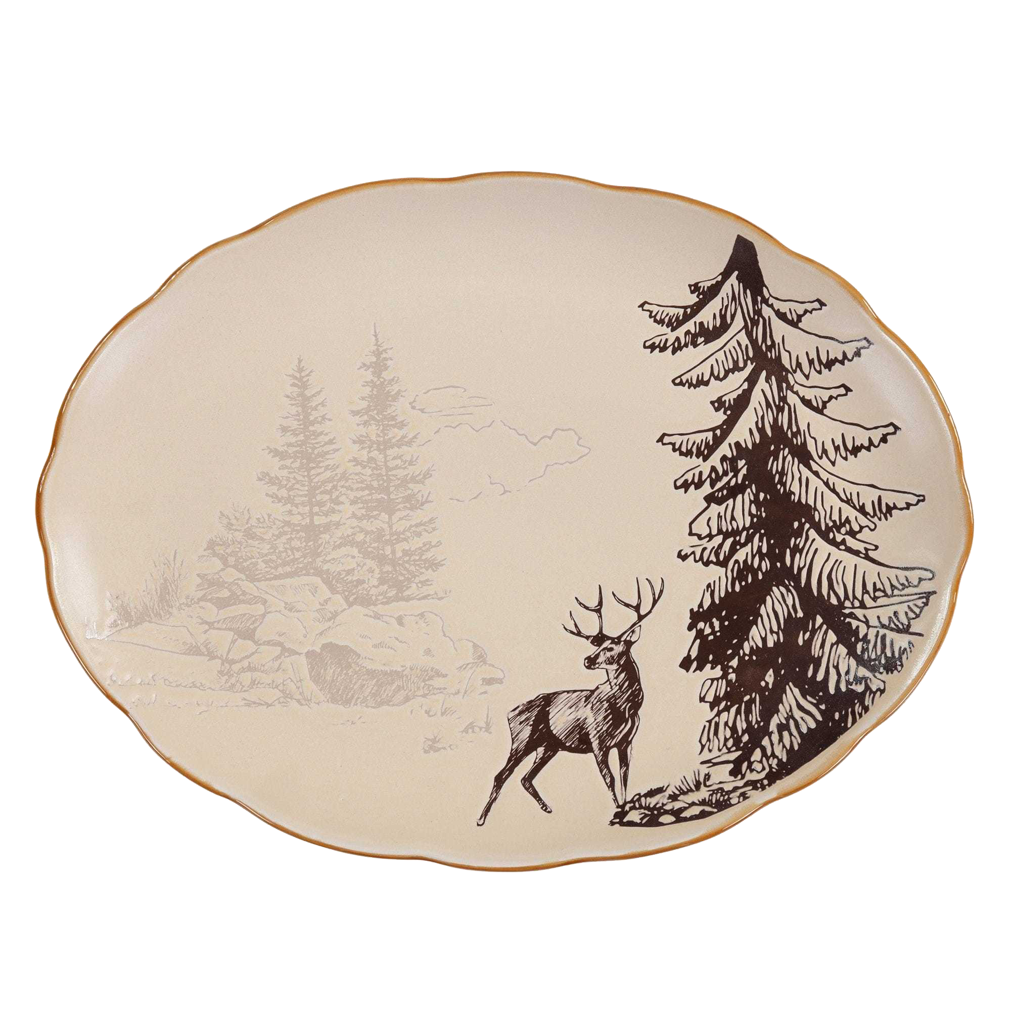 Image of HiEnd Accents White Pine Ceramic Serving Platter
