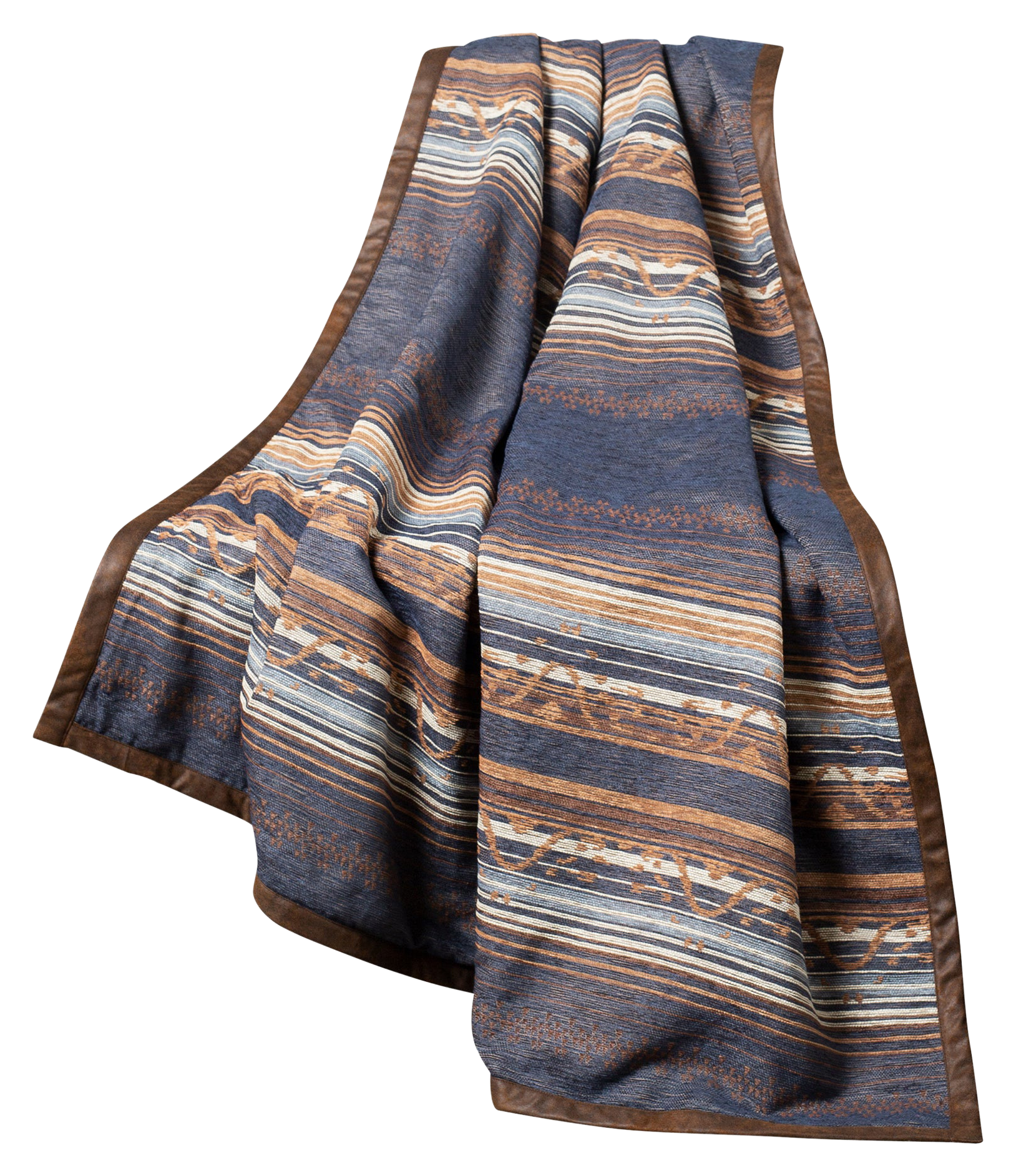 Image of HiEnd Accents Estes Chenille Throw Blanket - Blue