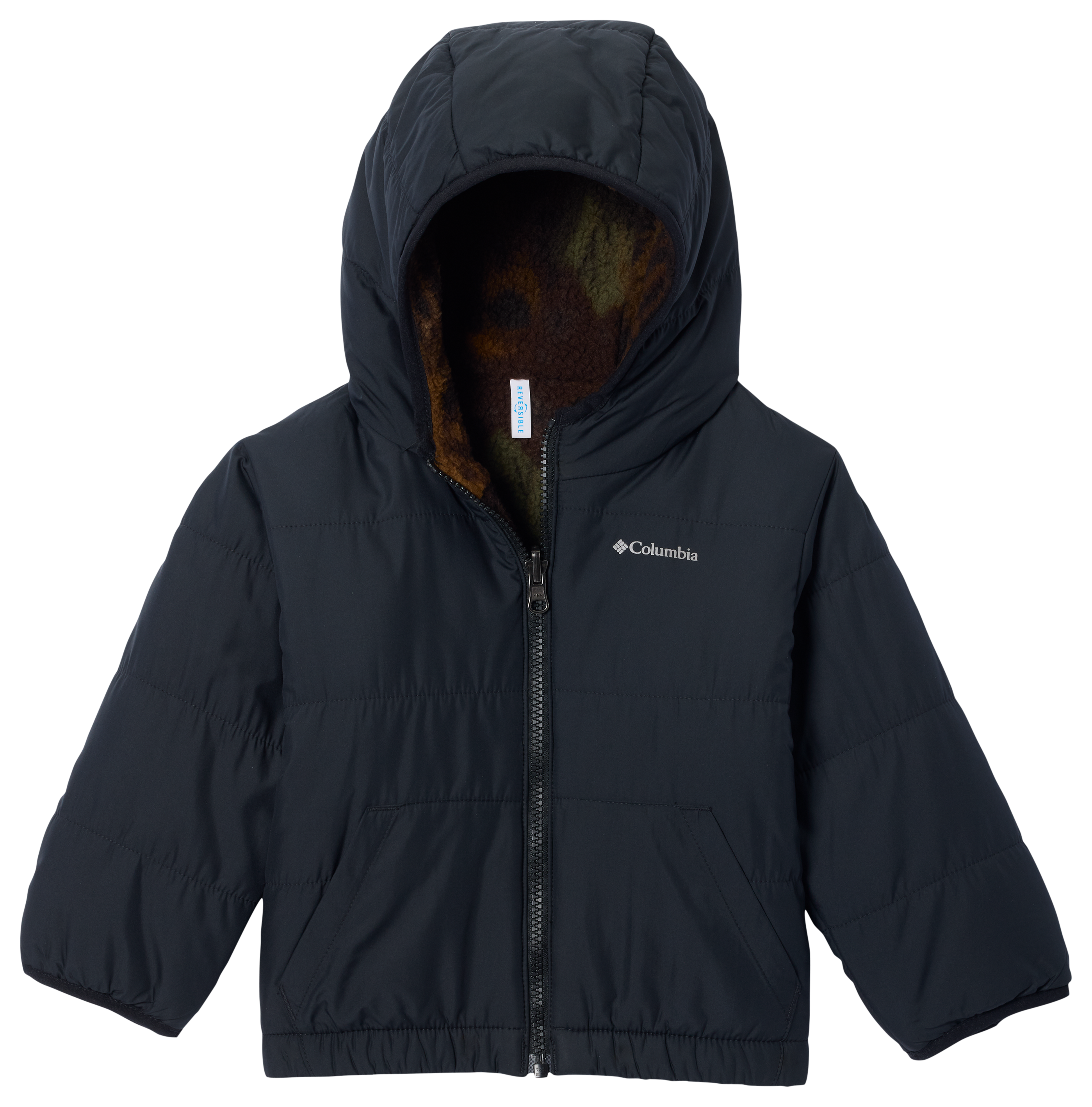Image of Columbia Double Trouble III Jacket for Toddlers - Black/Timberwolf Camo
