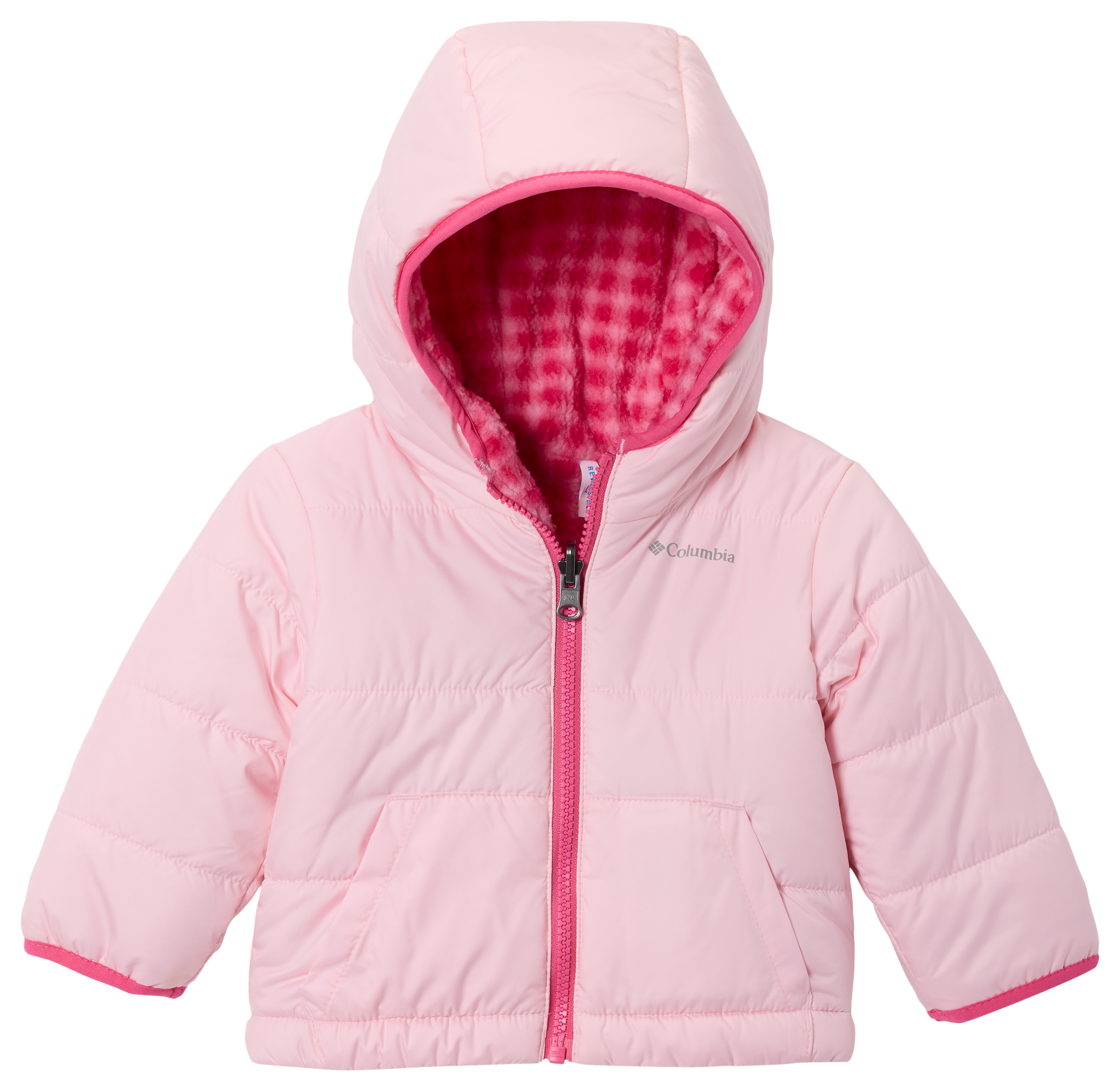 Image of Columbia Double Trouble II Jacket for Babies - Satin Pink/Nico Gingham