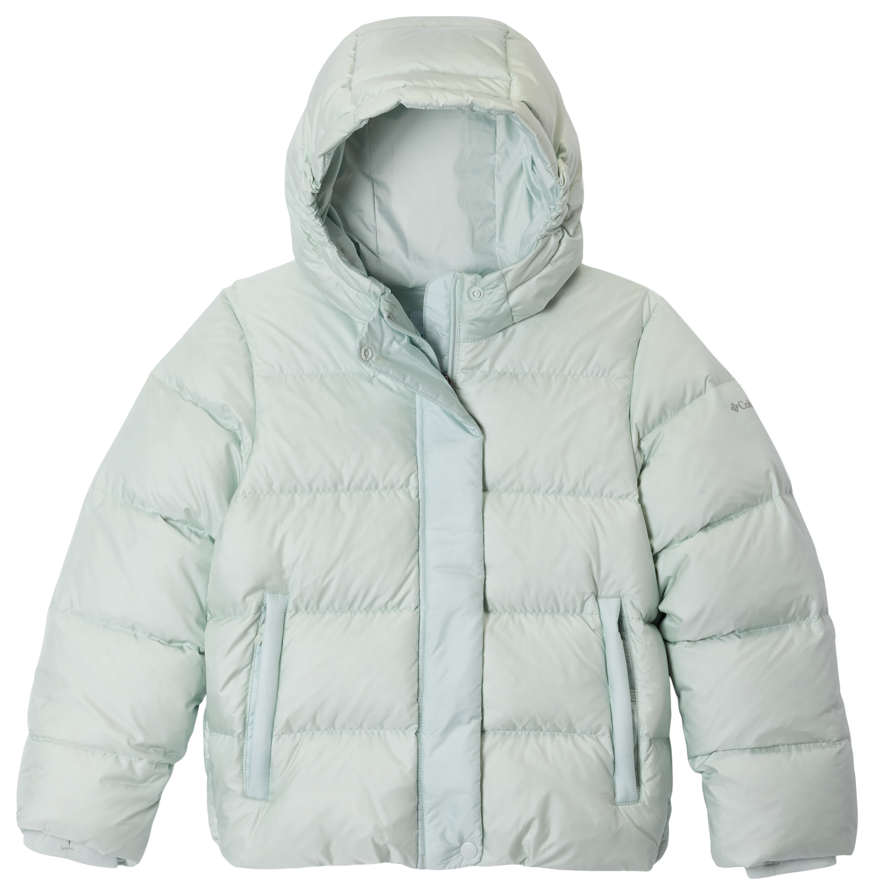 Image of Columbia Amaze Puff Hooded Jacket For Kids - Tea Light Pearl Shine