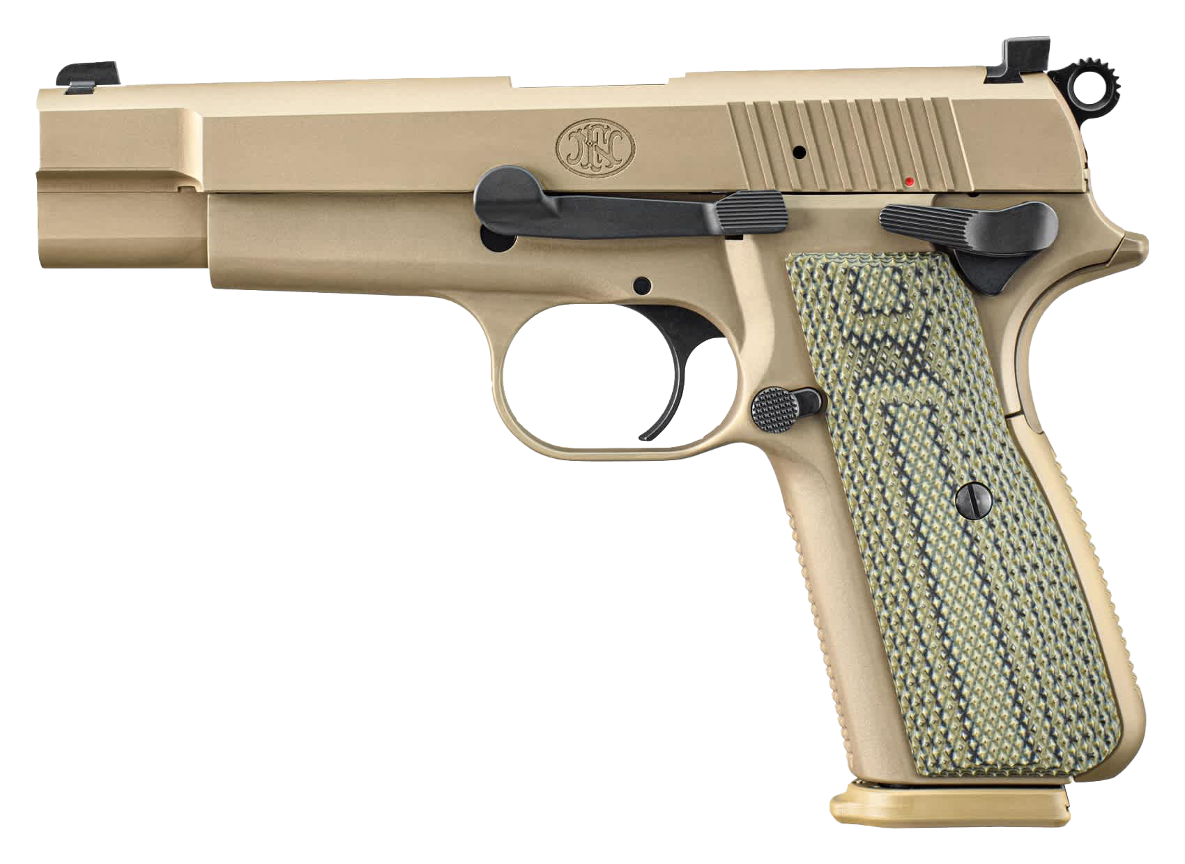 FN High Power SemiAuto Pistol  Flat Dark Earth  Olive Drab Green  10