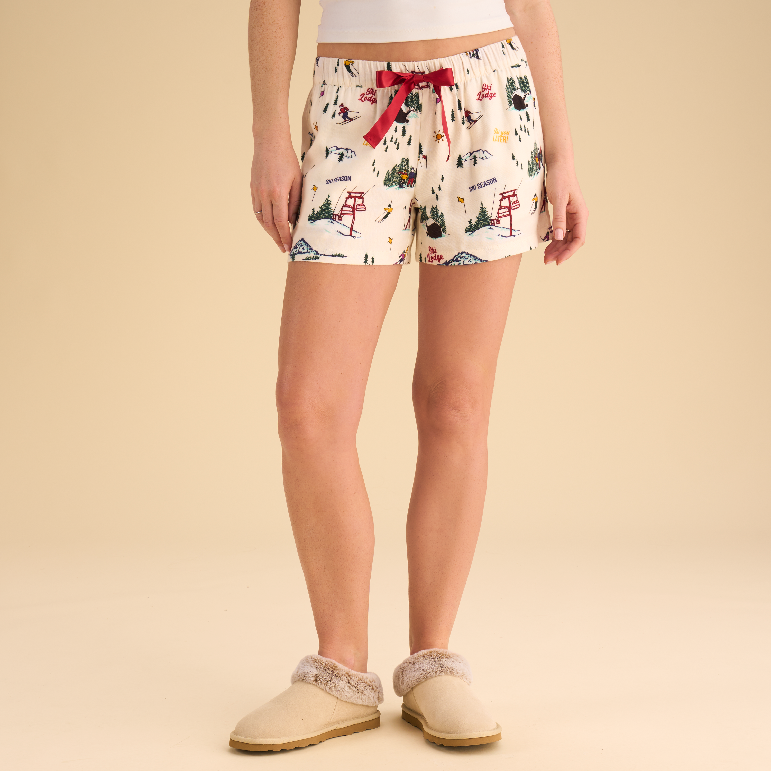 Natural Reflections Natural Reflections Flannel Pajama Shorts - Egret Ski Season - $19.99 at Bass Pro Shops