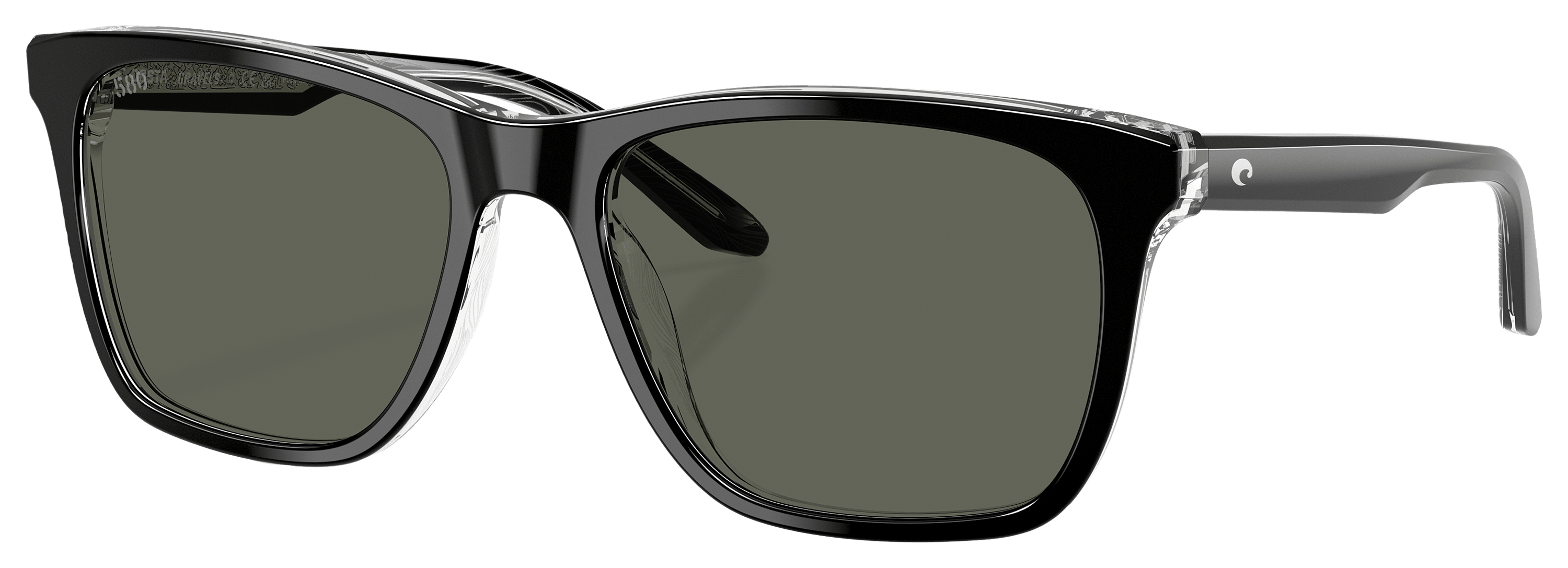 Image of Costa Del Mar Gravels 580G Glass Polarized Sunglasses - Black/Gray - Large