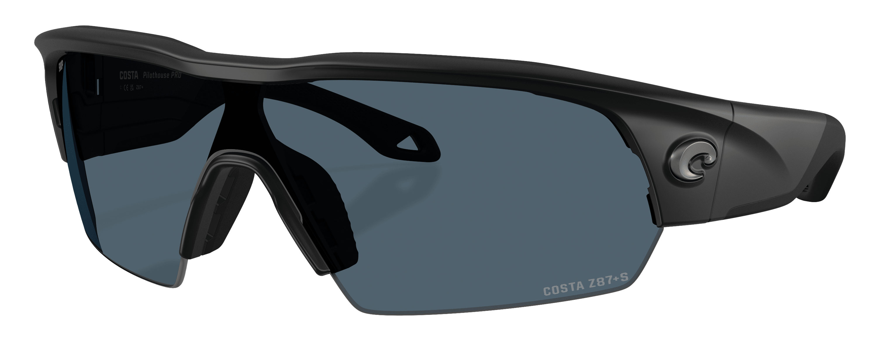 Image of Costa Del Mar Pilothouse Pro 580P Polarized Sunglasses - Matte Black/Gray - XX-Large