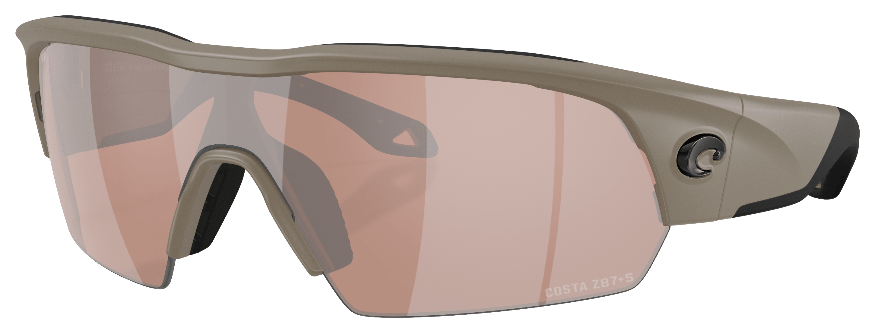 Costa Del Mar Pilothouse Pro 580P Polarized Sunglasses - Matte Sand/Copper/Silver Mirror - XX-Large