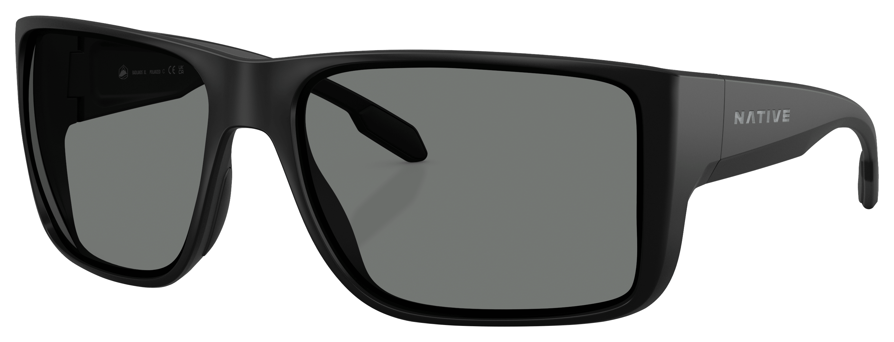 Native Eyewear Badlands XL XD9049 Polarized Sunglasses - Matte Black/Gray - X-Large