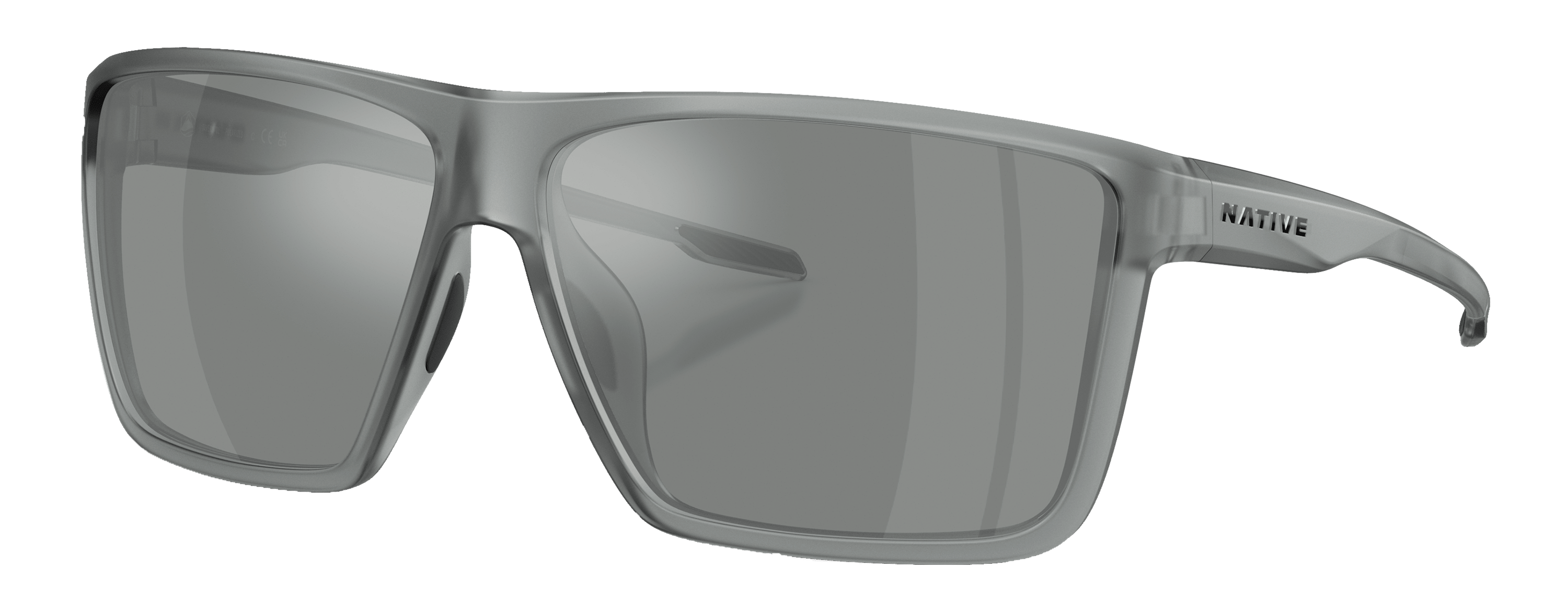 Native Eyewear Tavern XL XD9050 Polarized Sunglasses - Matte Gray Smoke/Silver Reflex Mirror - X-Large
