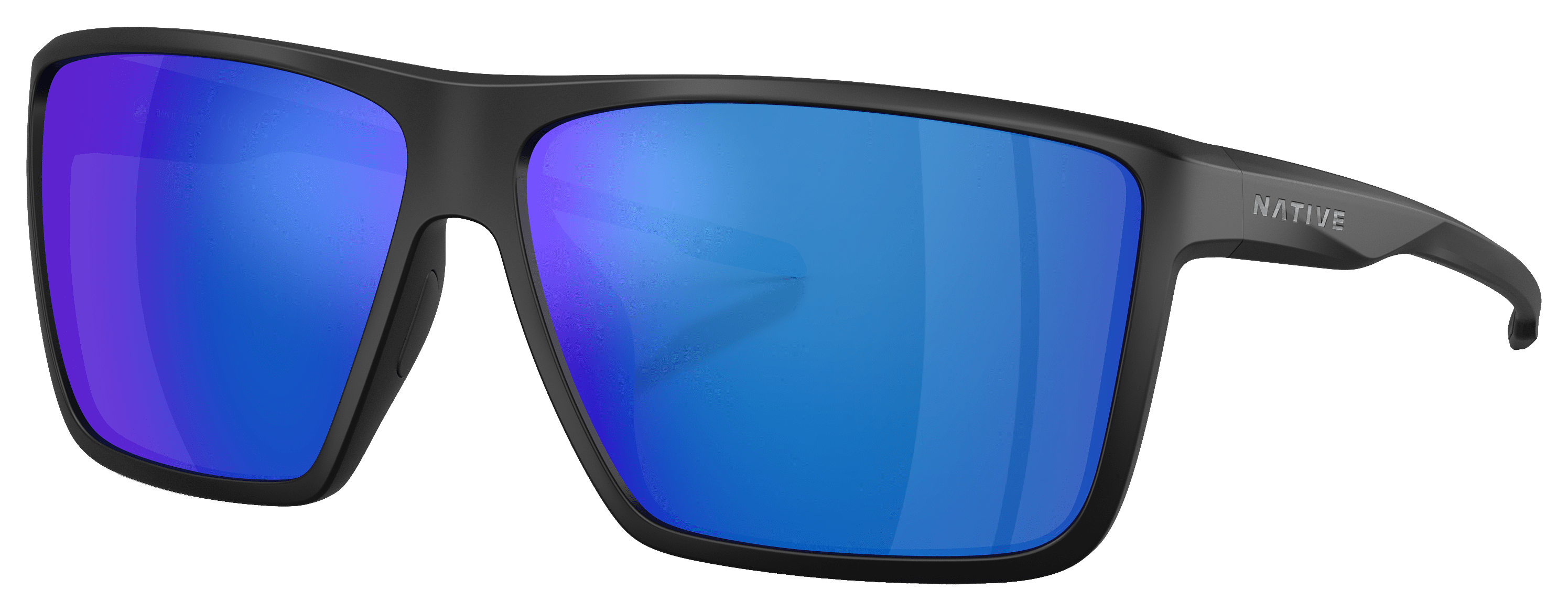 Native Eyewear Tavern XL XD9050 Polarized Sunglasses - Matte Black/Blue Reflex Mirror - X-Large