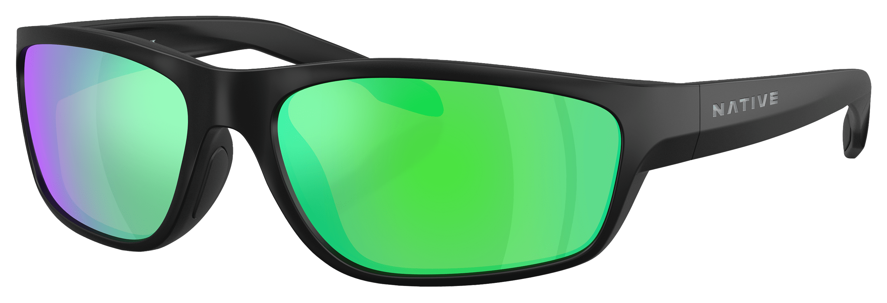 Native Eyewear Craggy XD9051 Polarized Sunglasses - Matte Black/Green Reflex Mirror - Medium