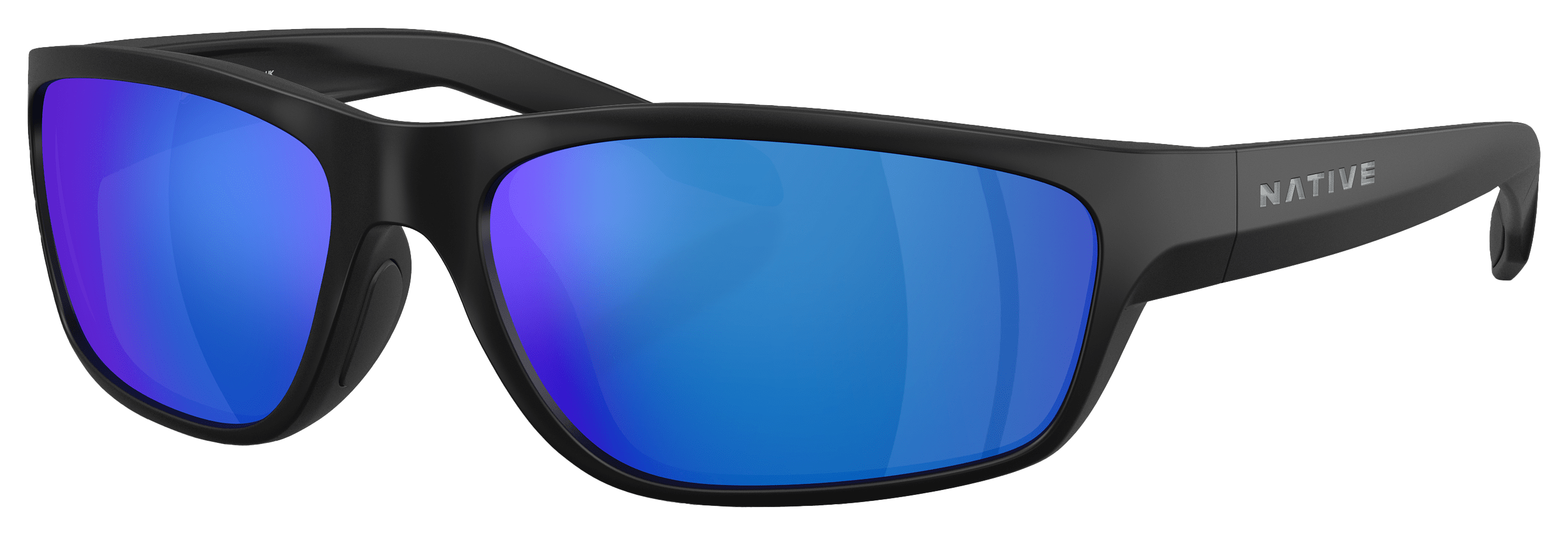 Native Eyewear Craggy XD9051 Polarized Sunglasses - Matte Black/Blue Reflex Mirror - Medium