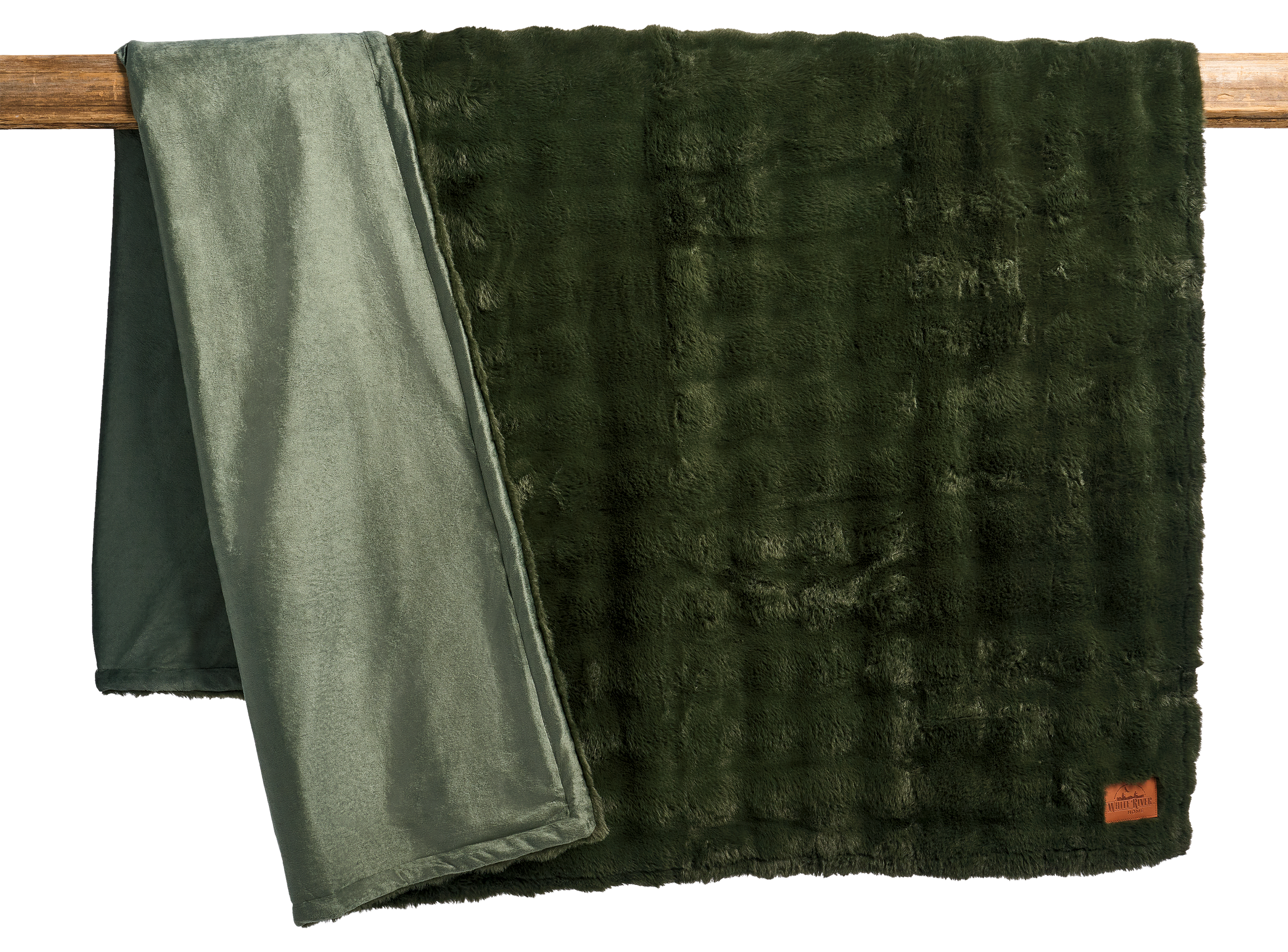 White River Home Faux-Fur Bubble Throw Blanket - Green