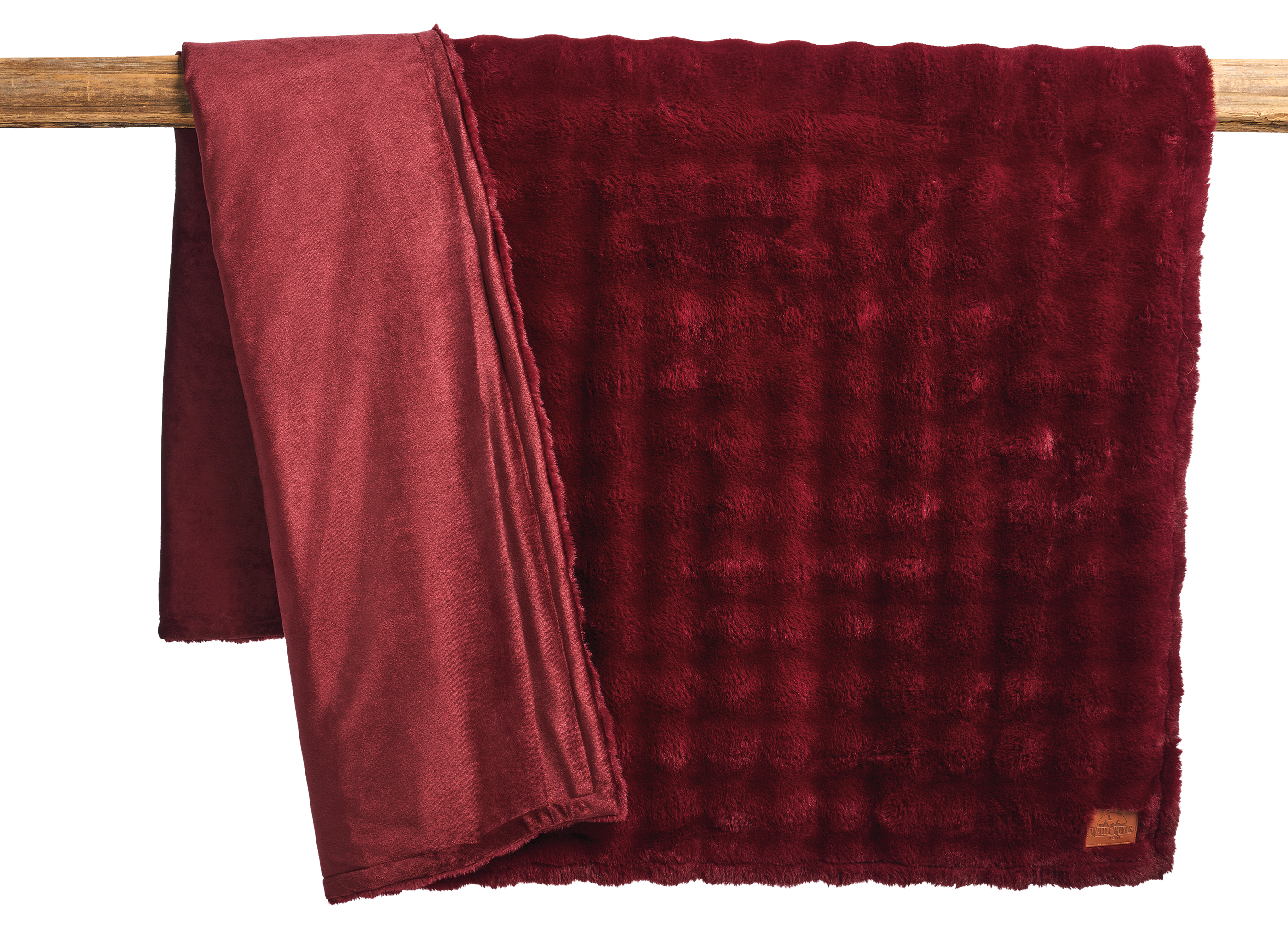 White River Home Faux-Fur Bubble Throw Blanket - Merlot