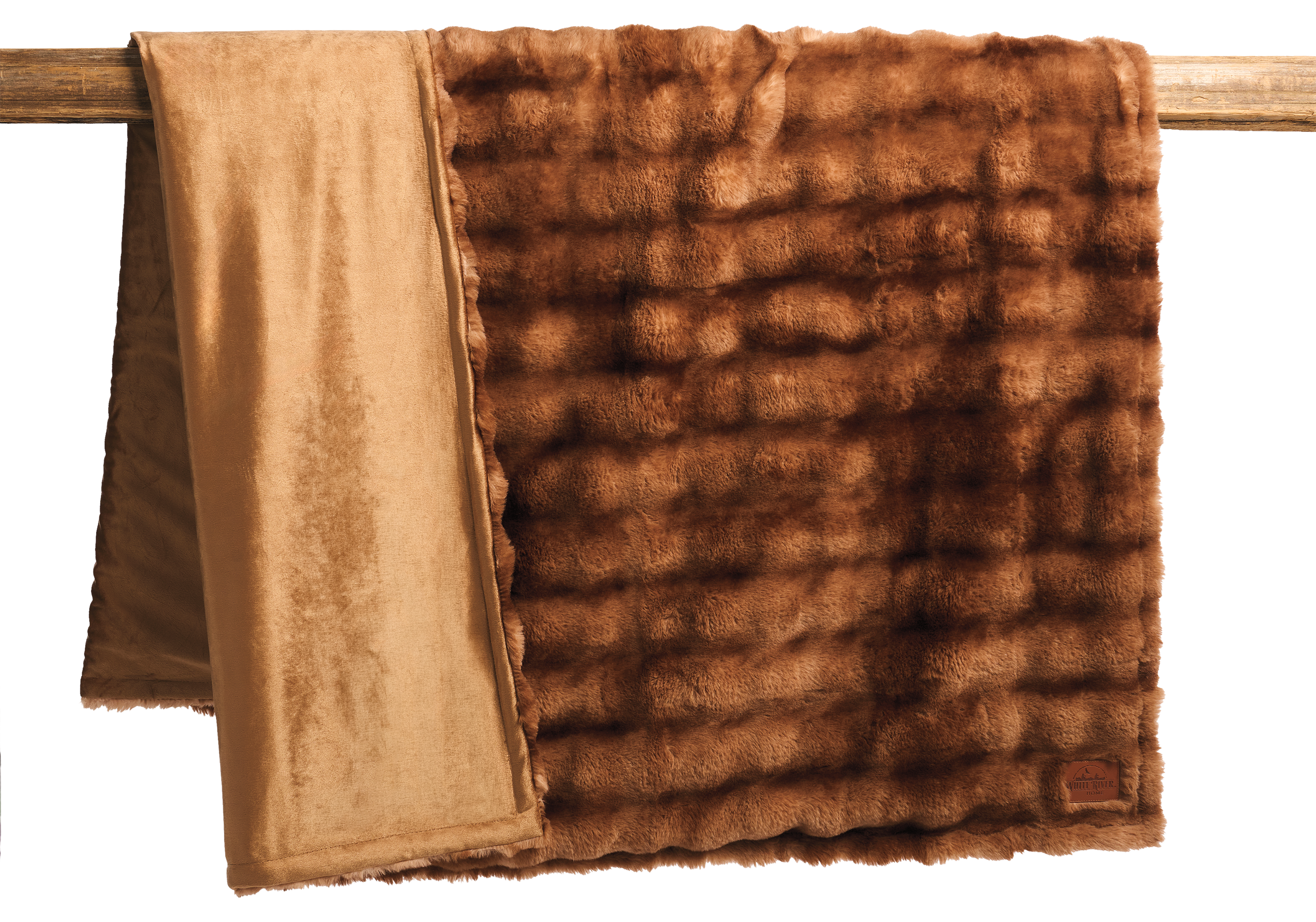 White River Home Faux-Fur Bubble Throw Blanket - Brown Ombre
