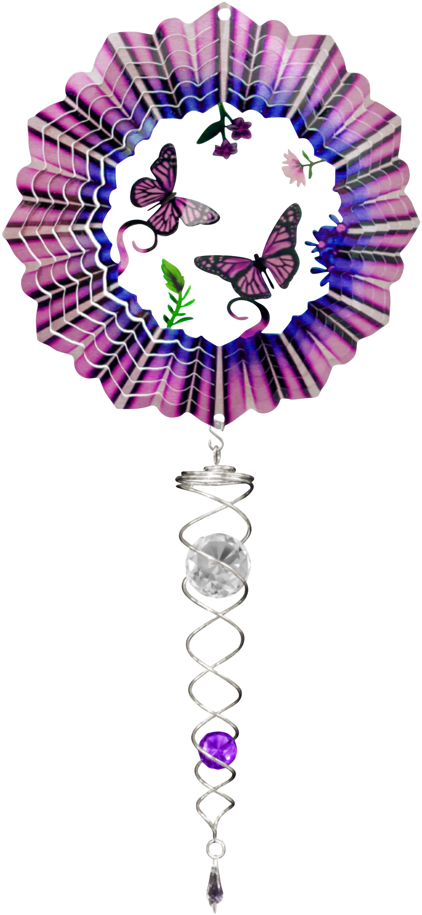 Image of Spinfinity Designs 3D Purple Butterfly Mini Wind Spinner