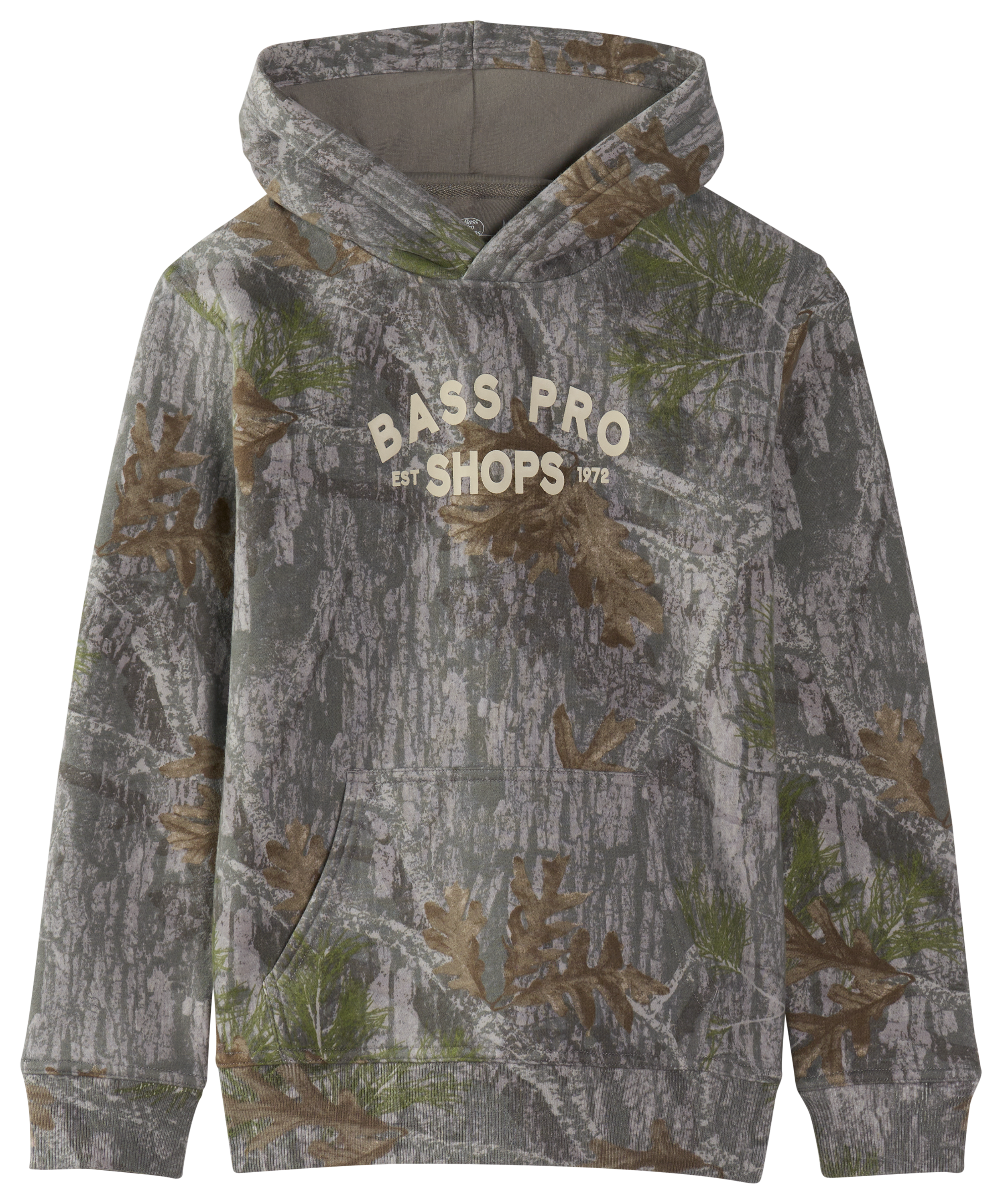 Image of Bass Pro Shops Faded Wash Camo Hoodie for Kids - Dark Faded Camo