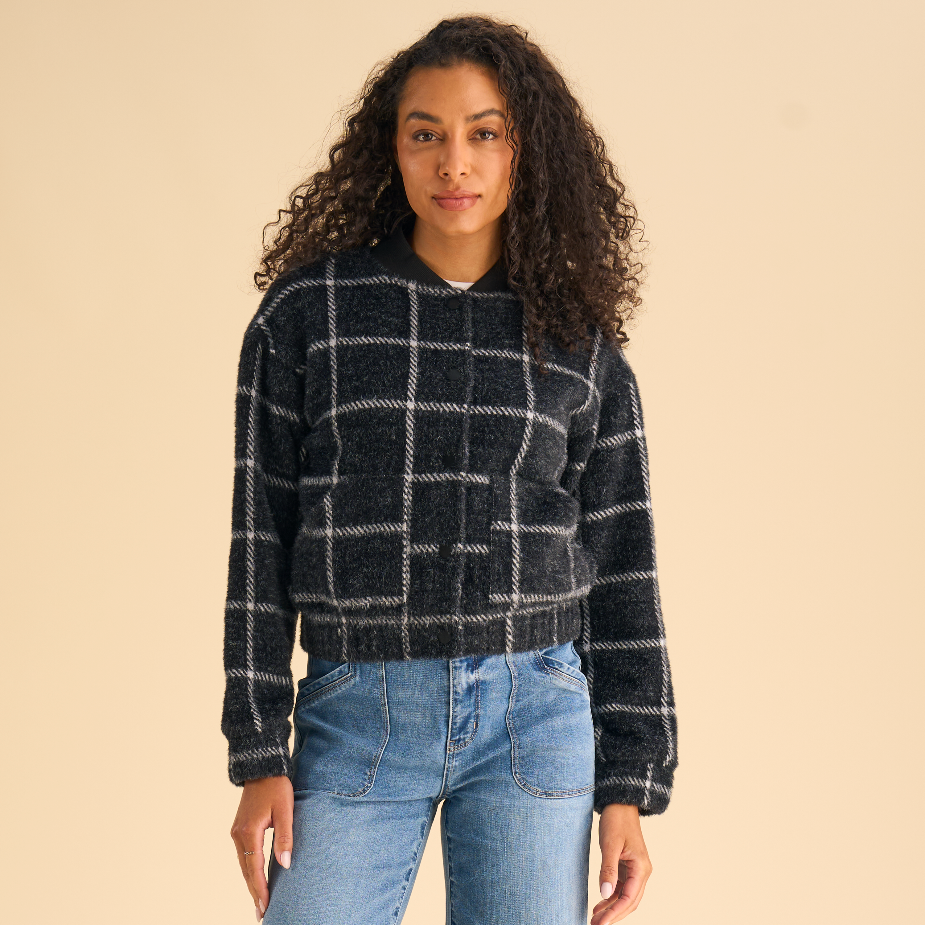 Natural Reflections Natural Reflections Plaid Bomber Jacket - Black Bean Plaid - $79.99 at Bass Pro Shops