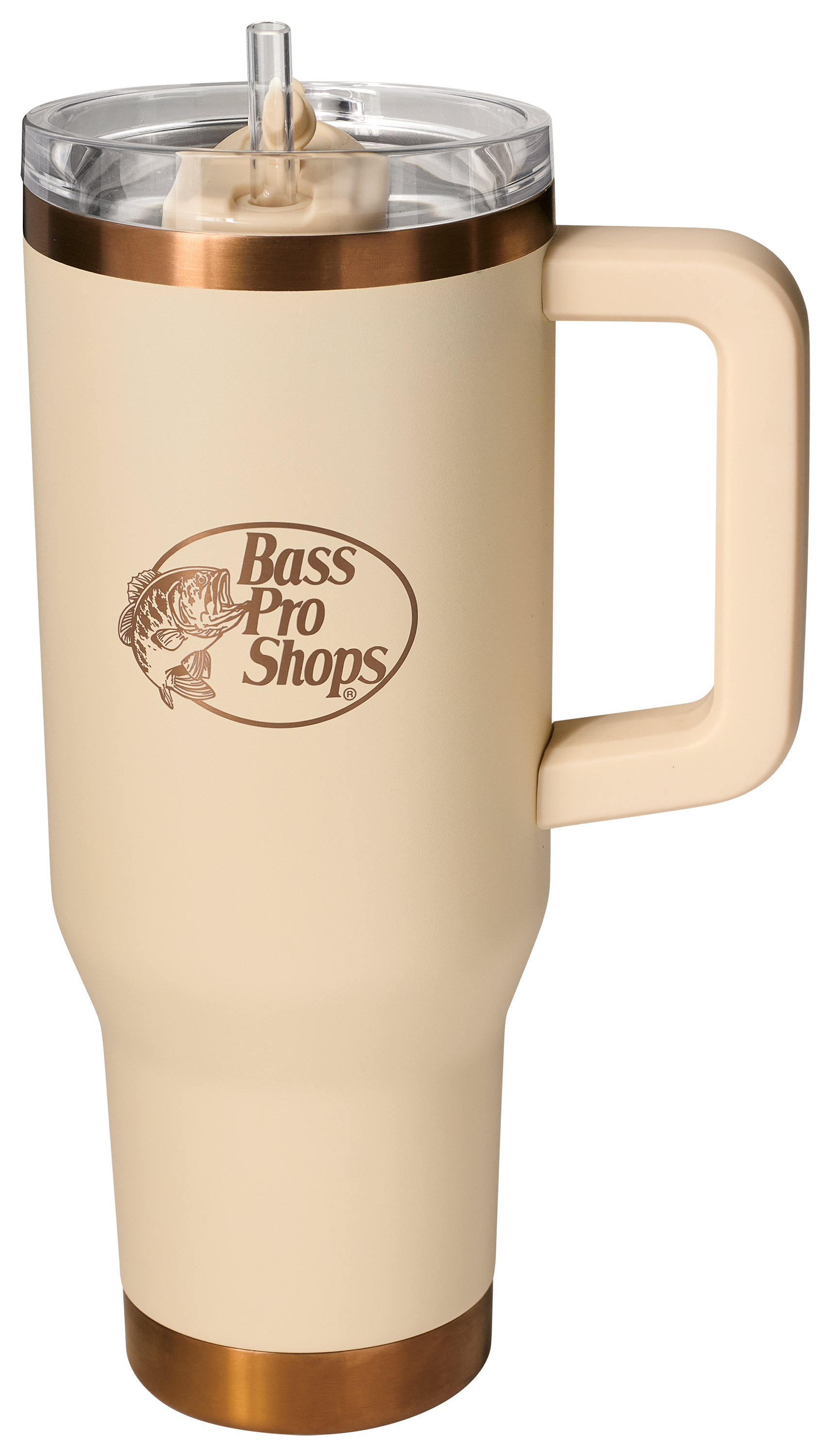 Image of Bass Pro Shops 40-oz. Mug with Slider Lid and Straw - Macadamia