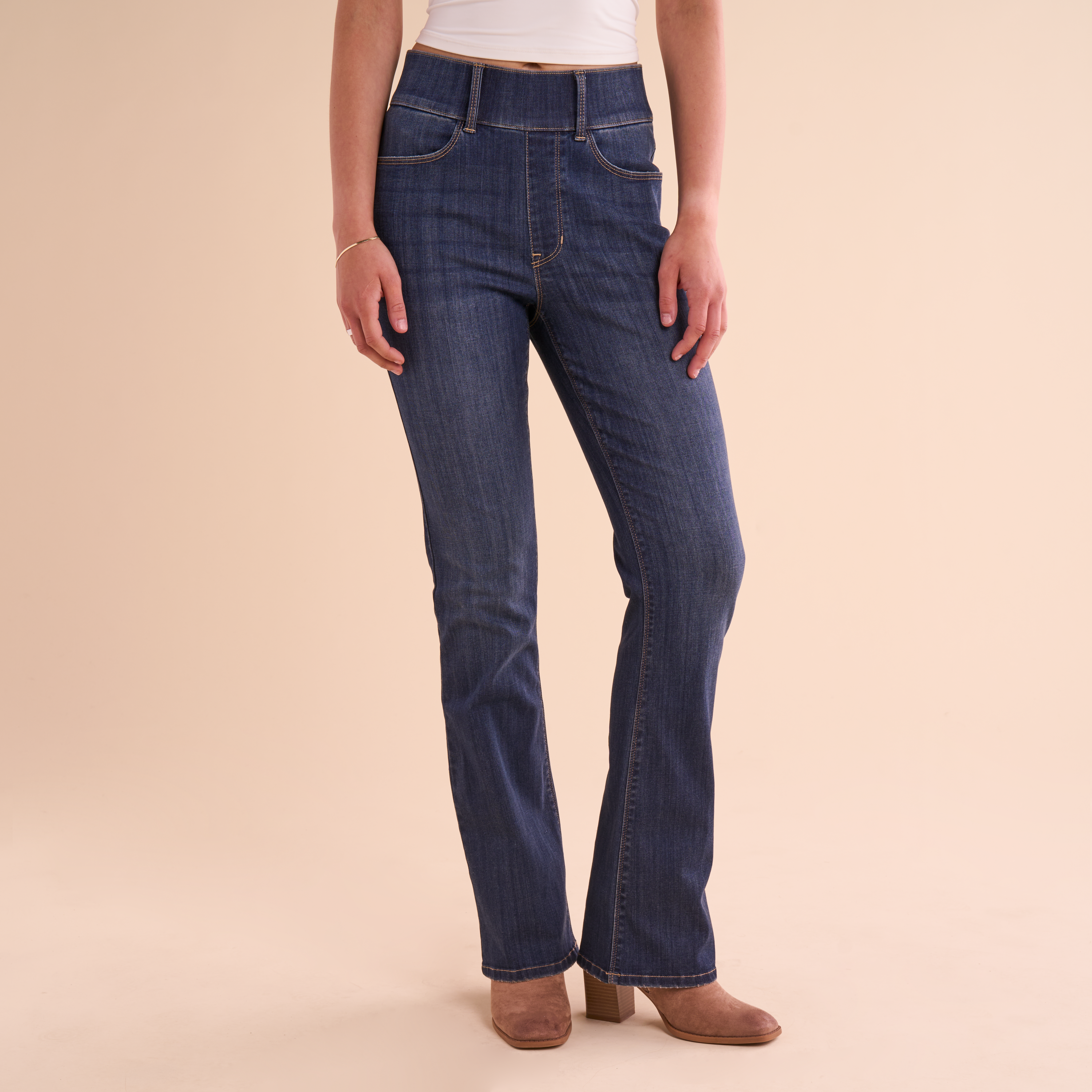 Image of Natural Reflections Ab Slimmer Lucy Flare-Leg Jeans - Dark Wash
