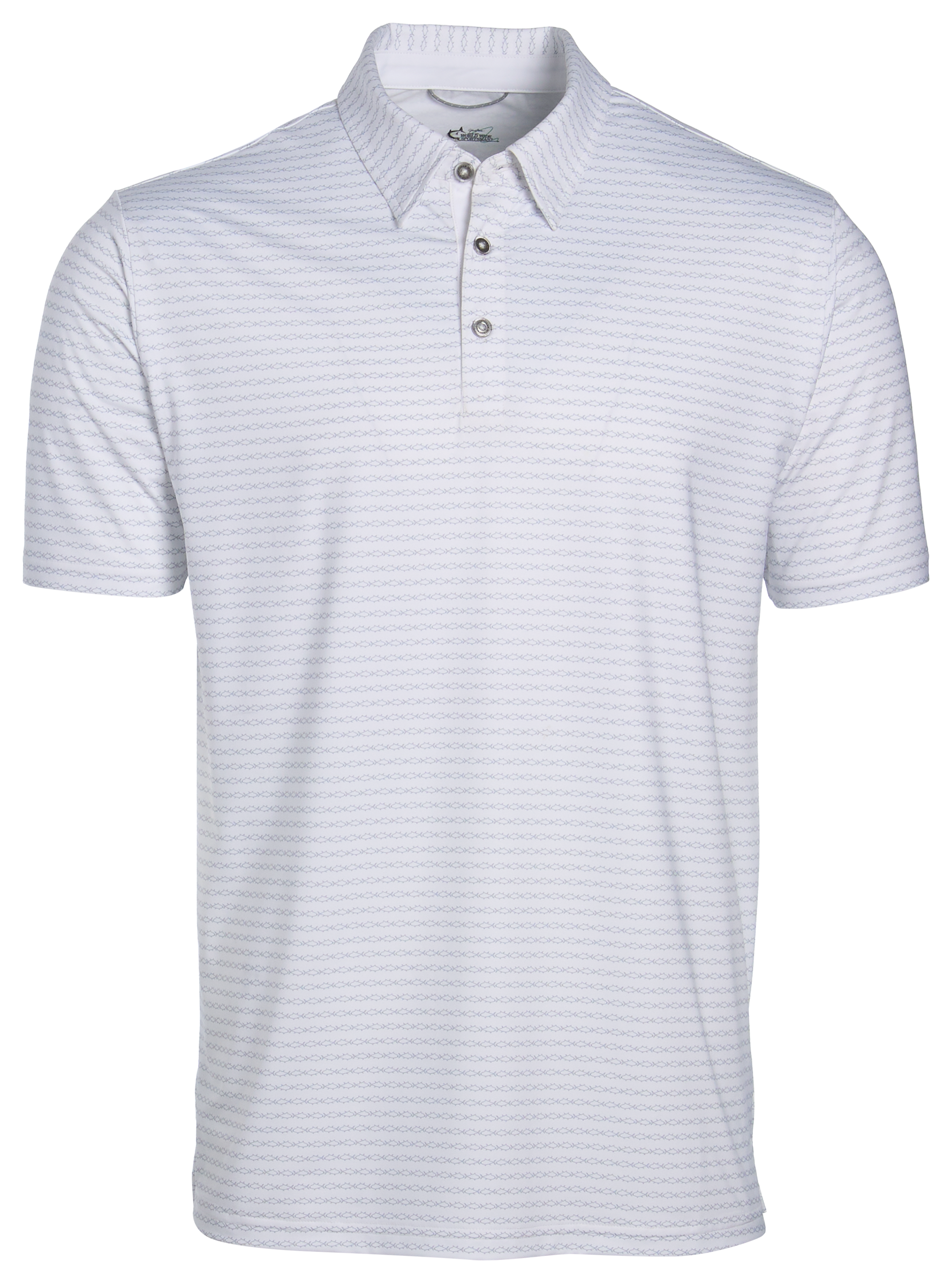 Image of World Wide Sportsman Tarpon Flats Polo - White Tuna Stripe