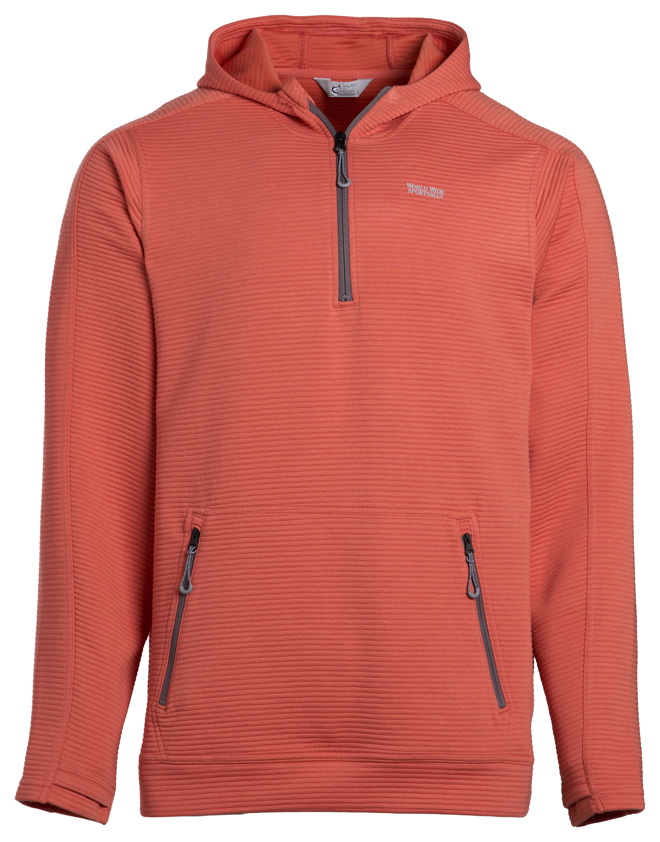 Image of World Wide Sportsman Tech Hooded Quarter-Zip Pullover - Langoustino