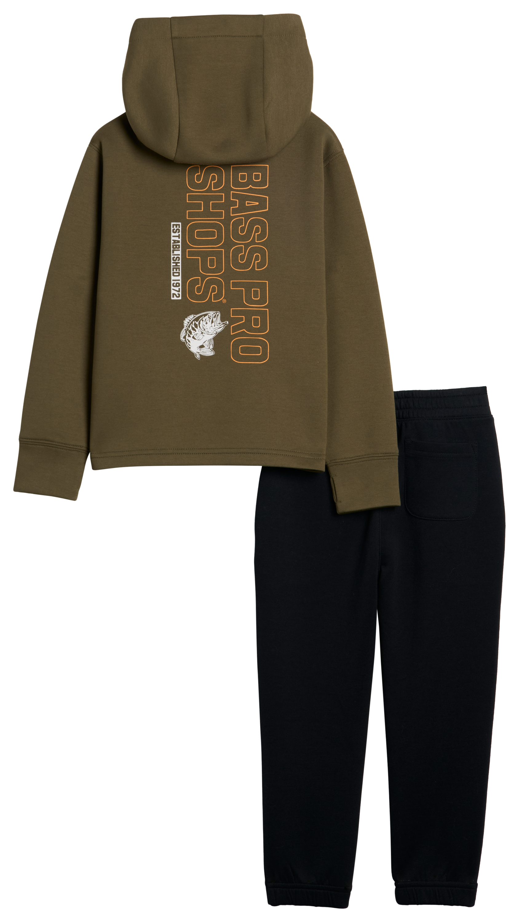Image of Bass Pro Shops Performance Hoodie and Joggers Set for Toddlers - Olive/Black