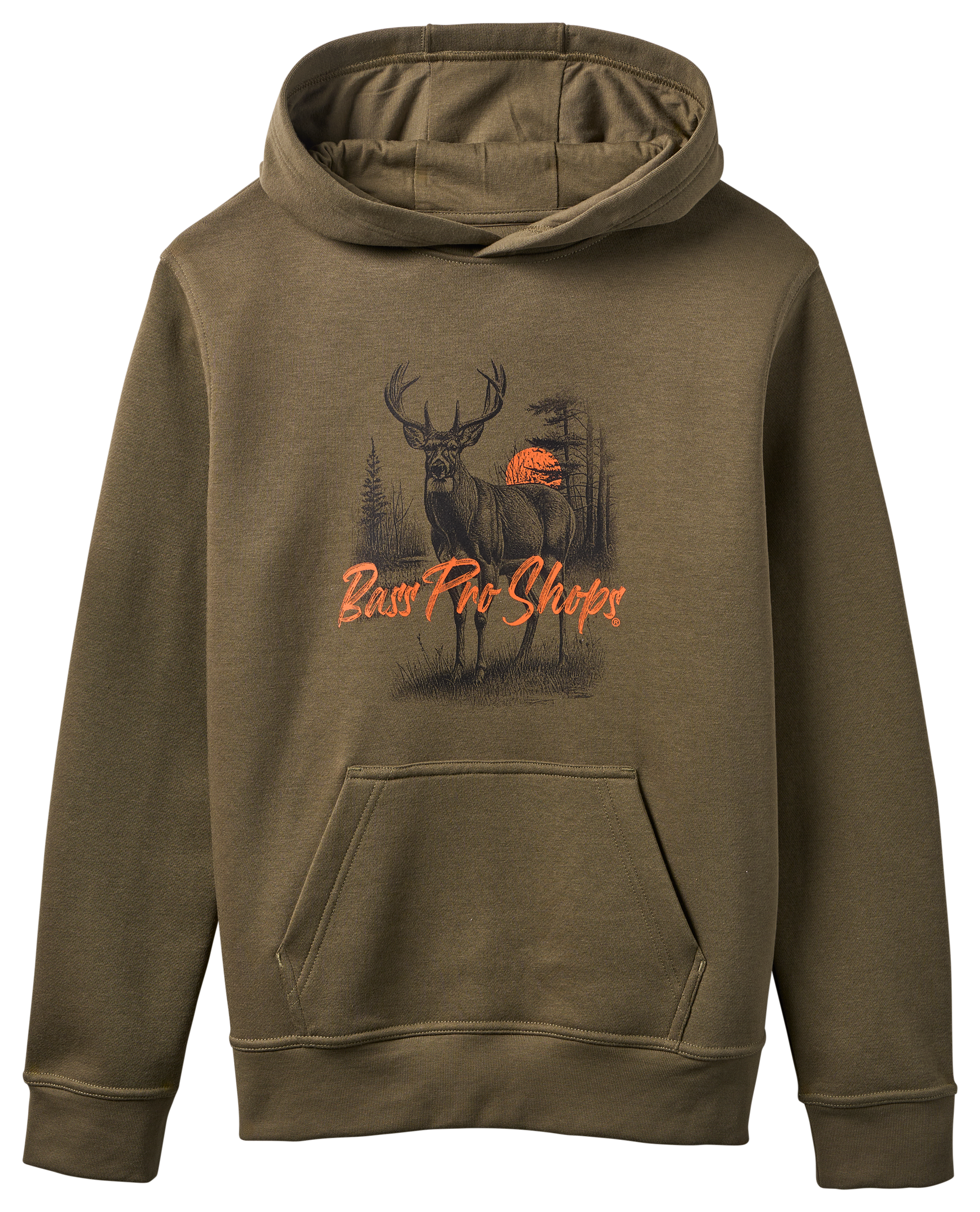 Bass Pro Shops Bass Pro Shops Graphic Hoodie for Kids - Burnt Olive - $24.99 at Bass Pro Shops