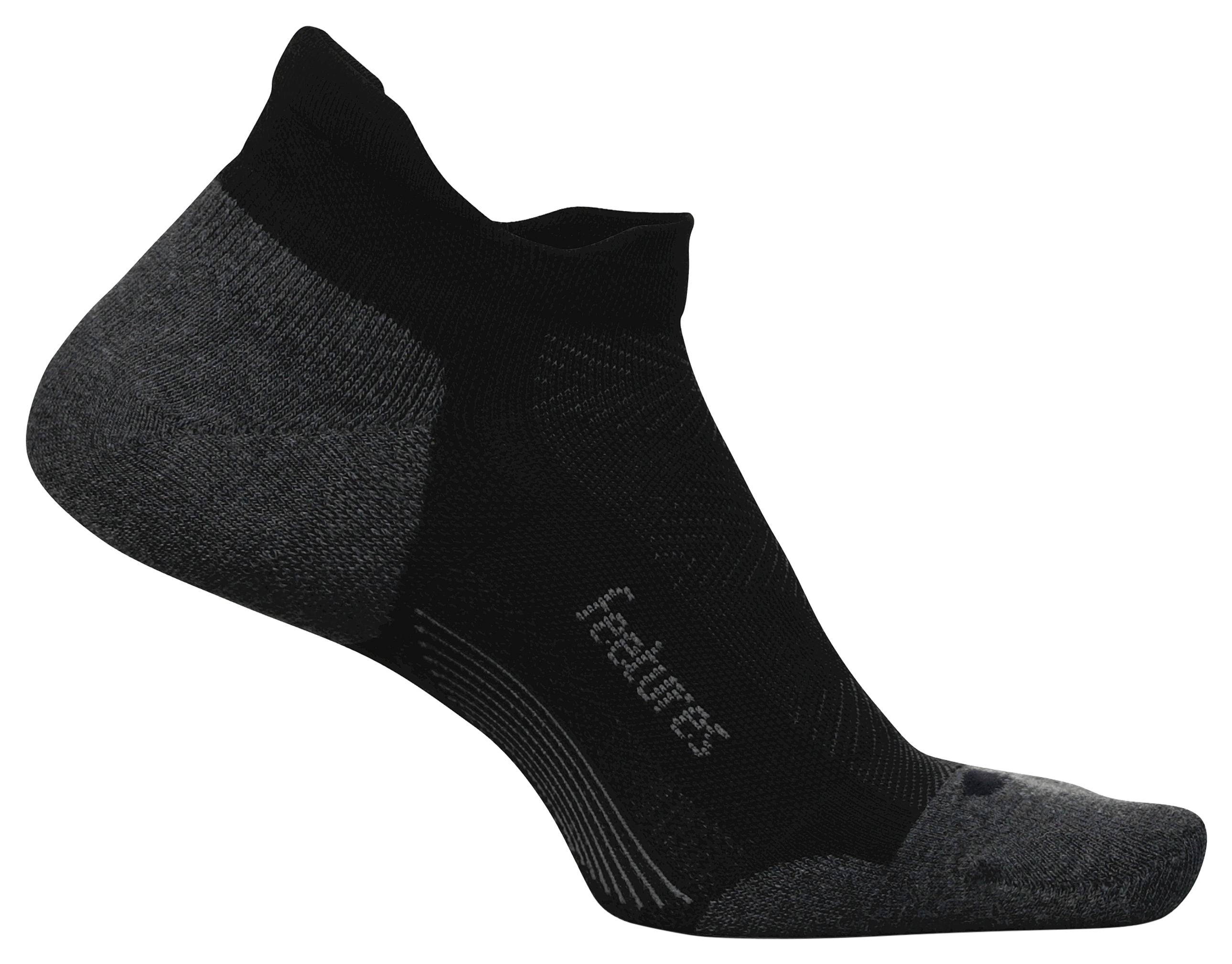Image of Feetures Elite Max Cushion Tab Ankle Socks for Men - Black